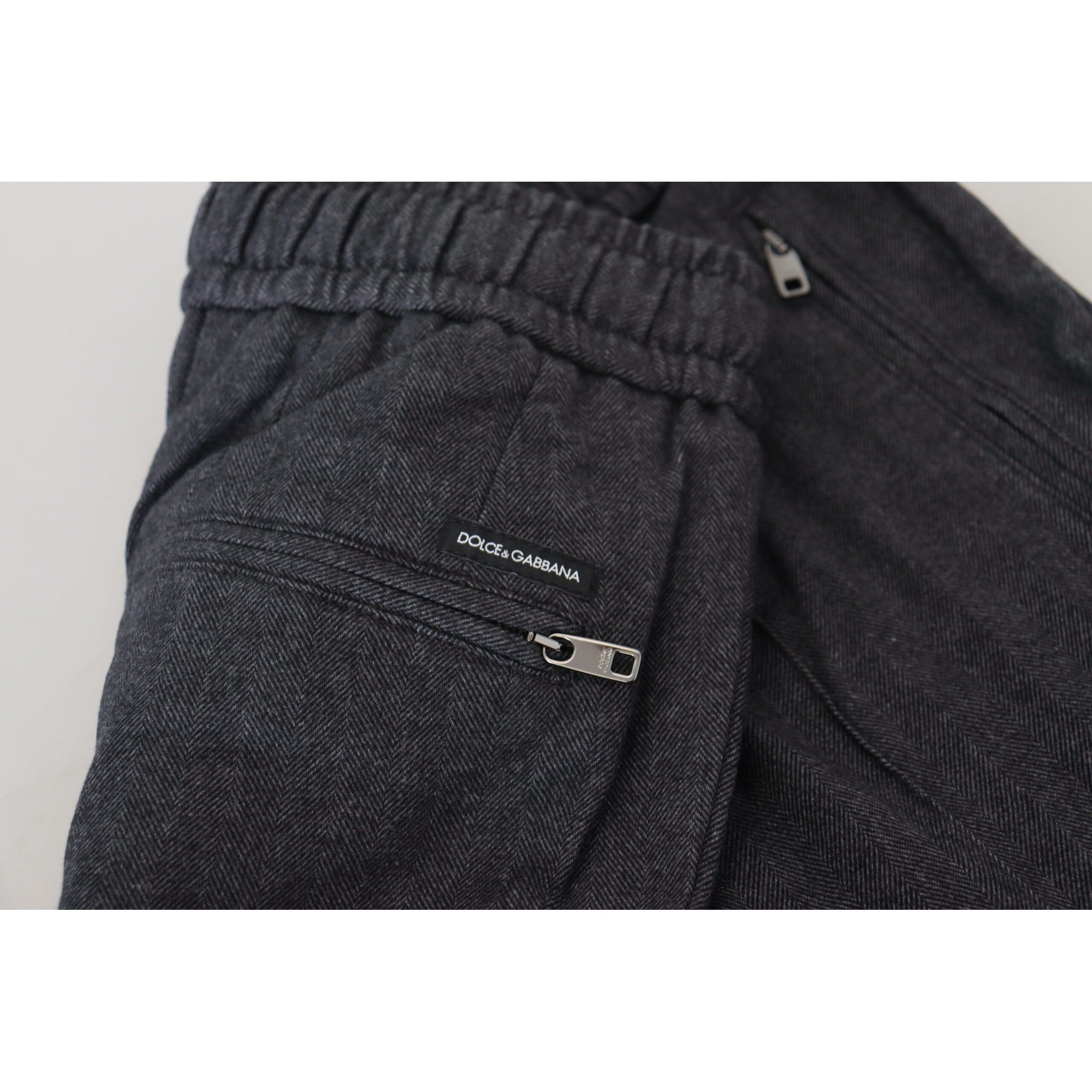 Elegant Grey Cotton Joggers for Men