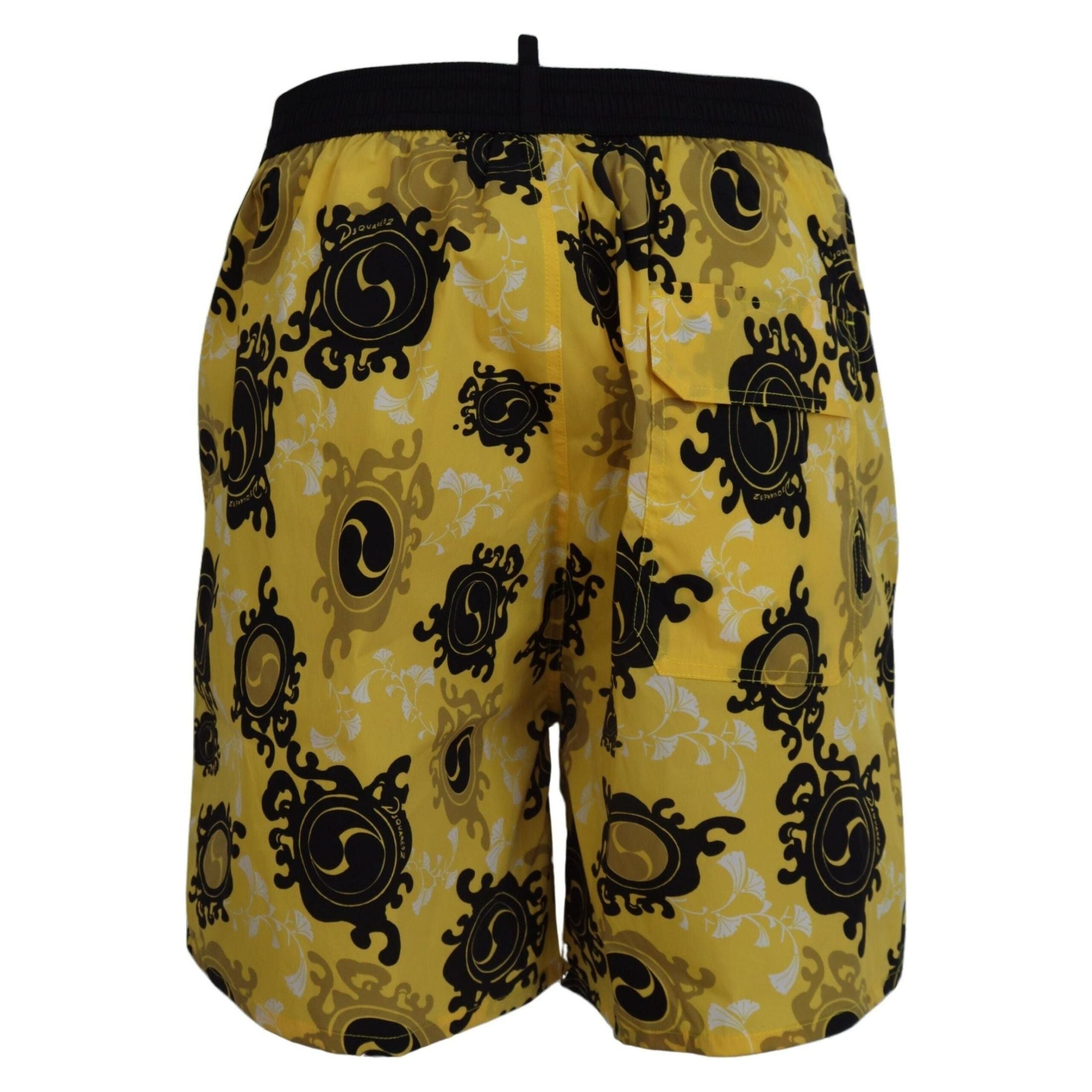 Yellow Block Print Swim Shorts Boxer