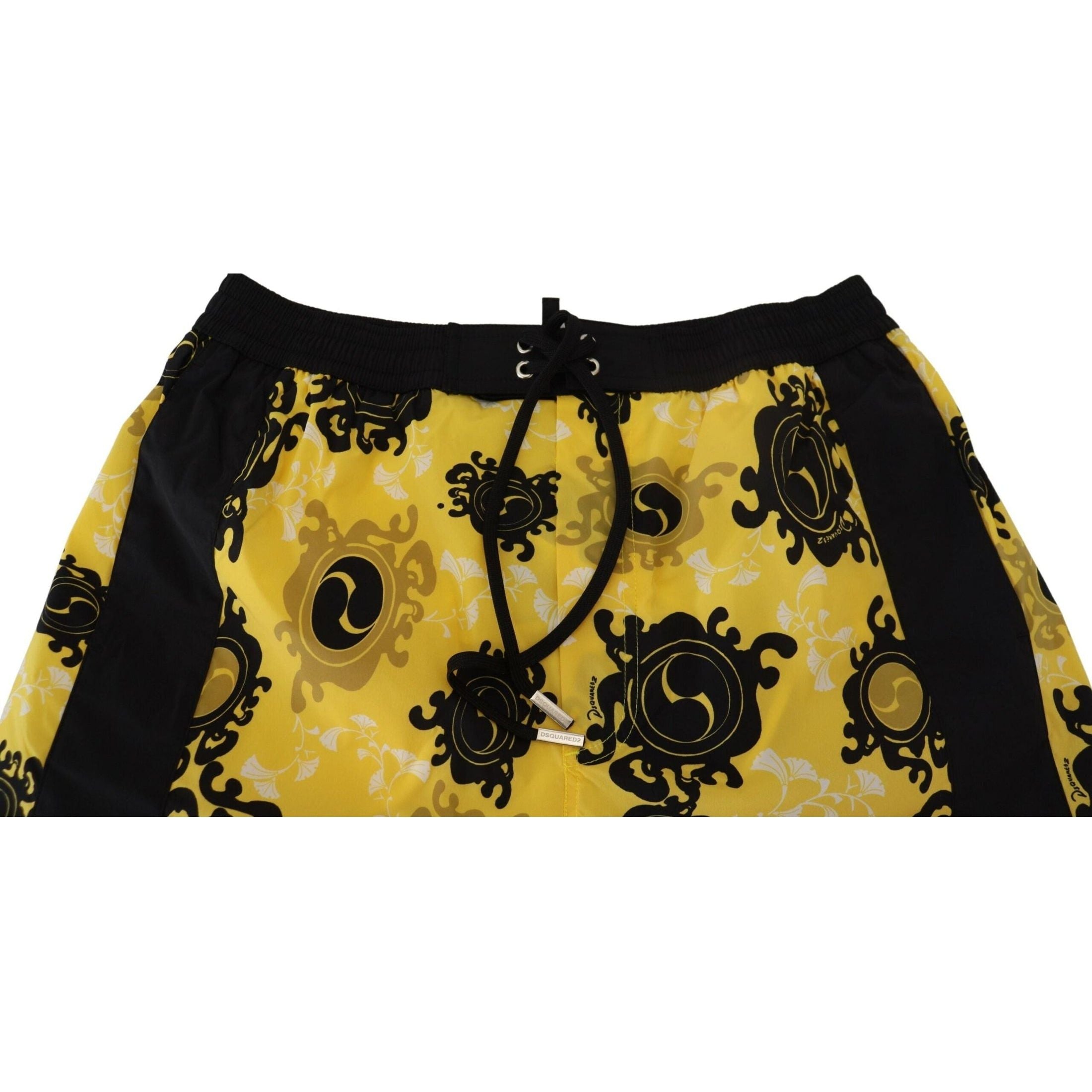 Yellow Block Print Swim Shorts Boxer