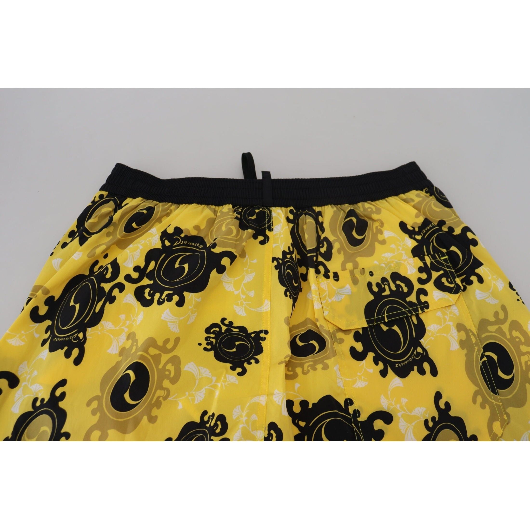 Yellow Block Print Swim Shorts Boxer