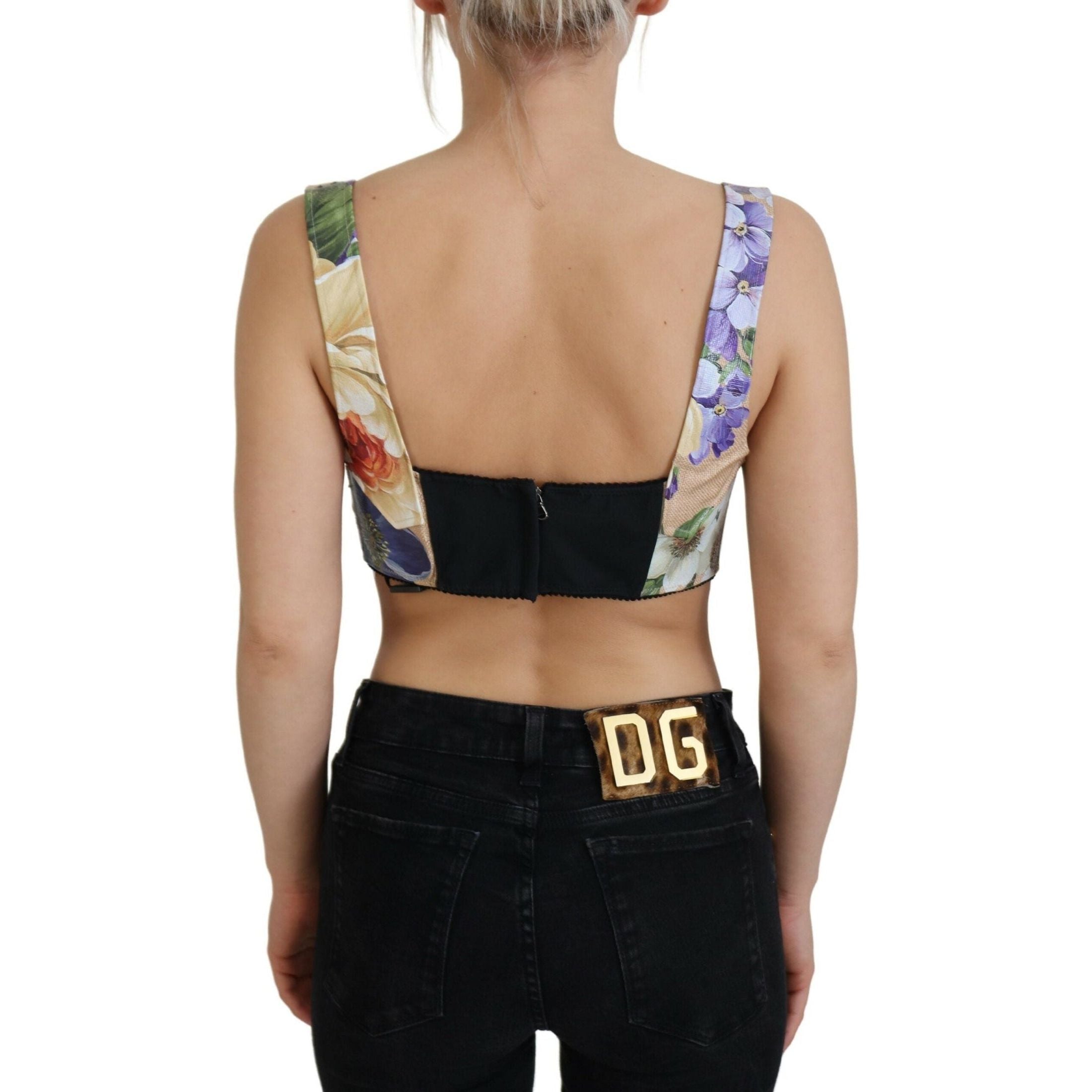 Floral Print Bustier Crop Top