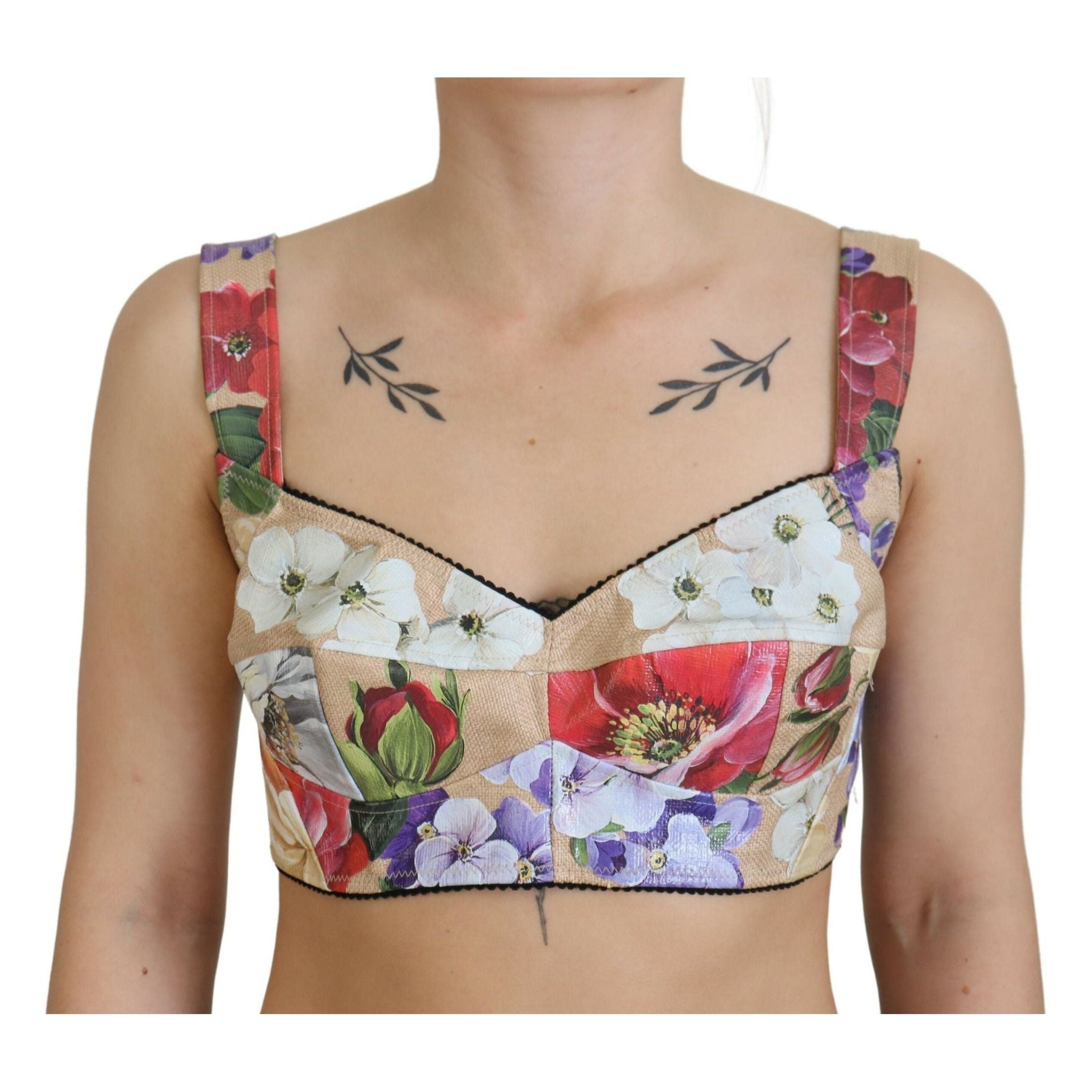 Floral Print Bustier Crop Top