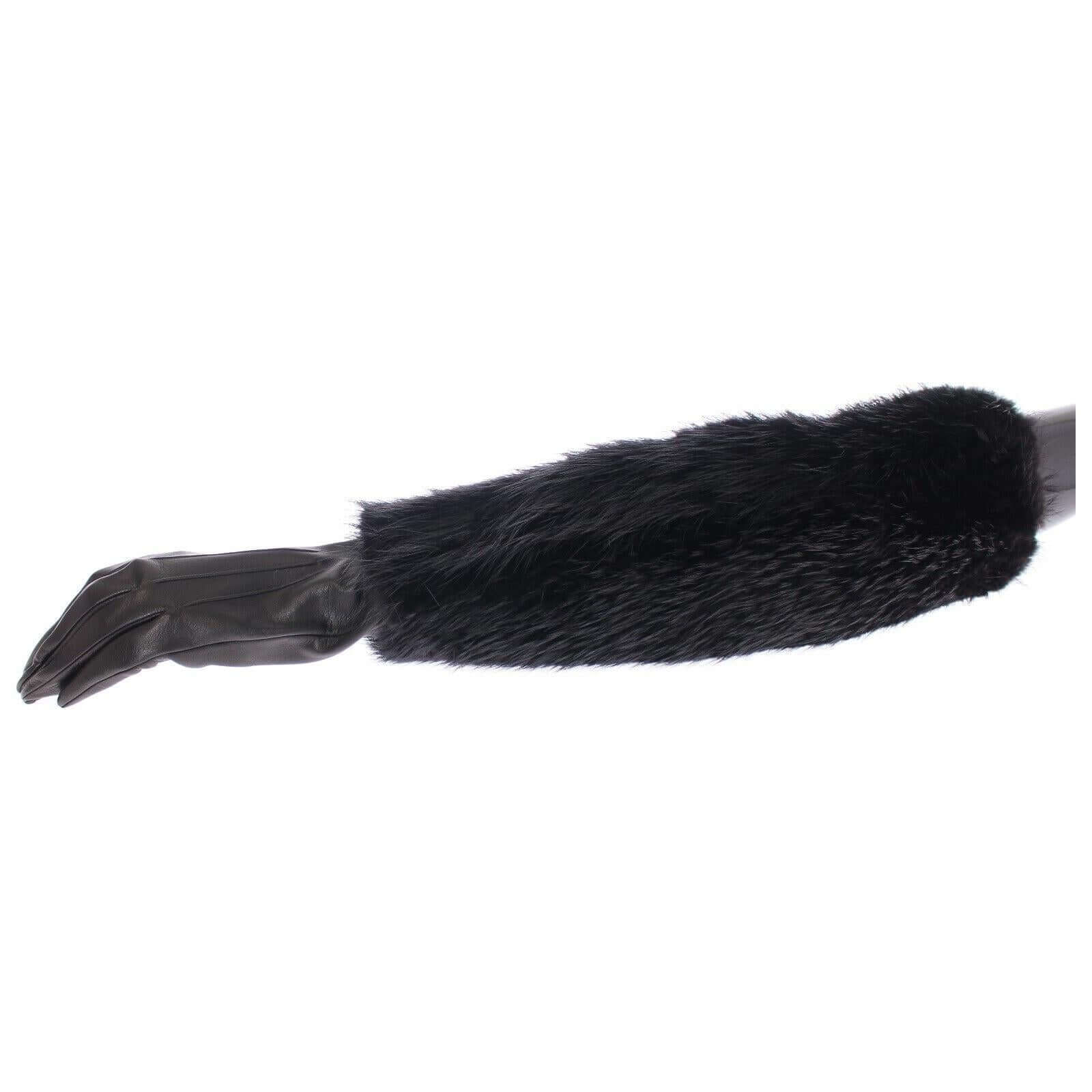 Elegant Elbow-Length Beaver Fur Gloves