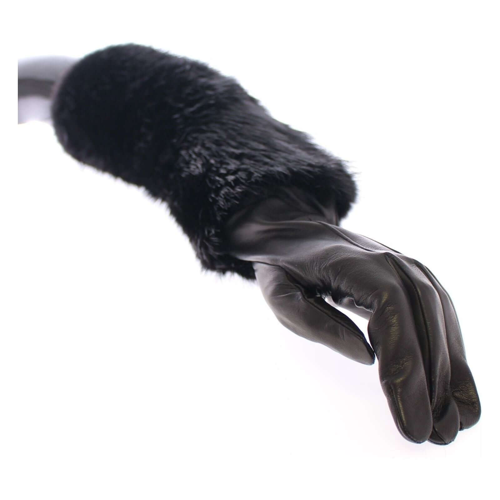 Elegant Elbow-Length Beaver Fur Gloves