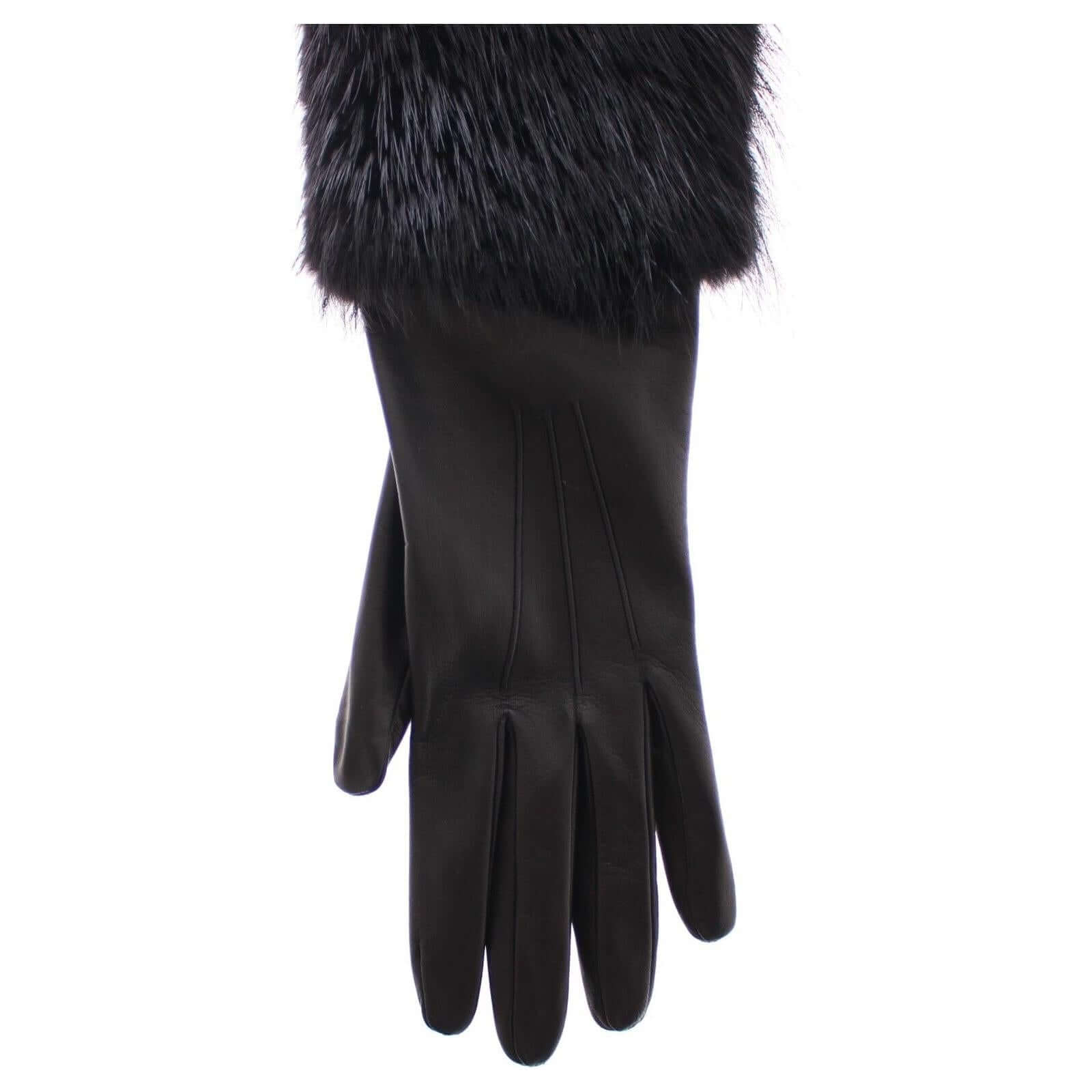 Elegant Elbow-Length Beaver Fur Gloves