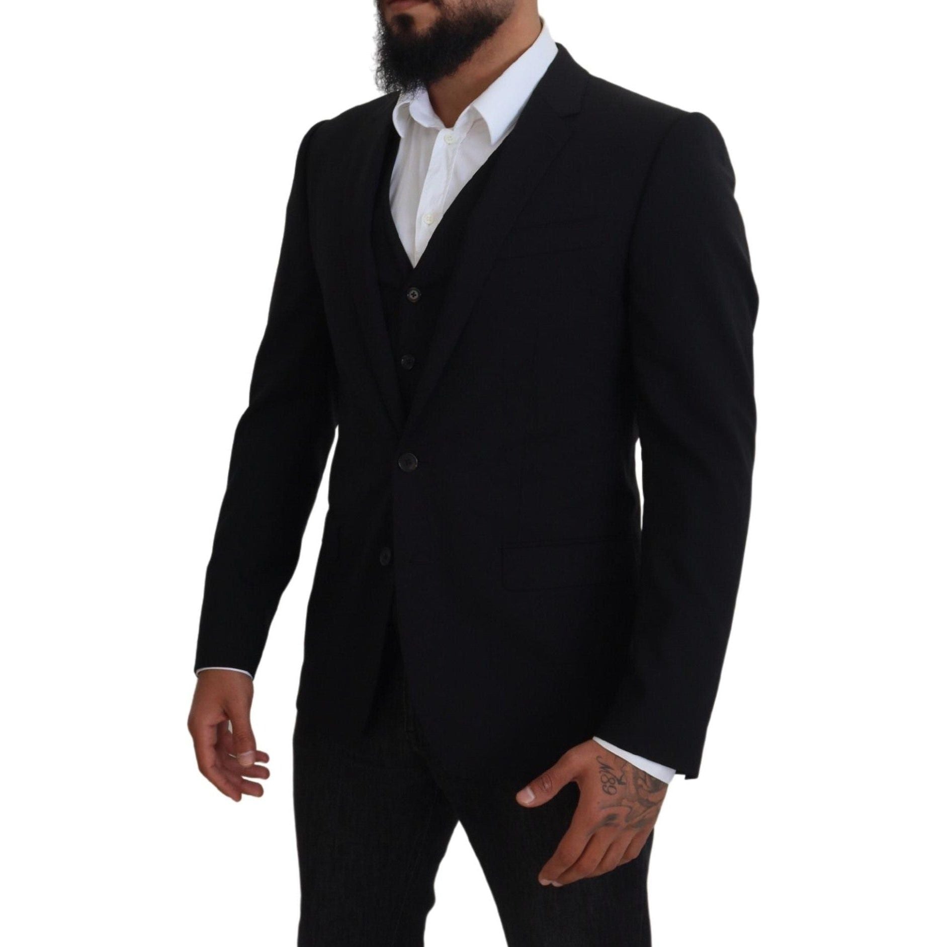 Elegant Black Martini Two-Piece Suit