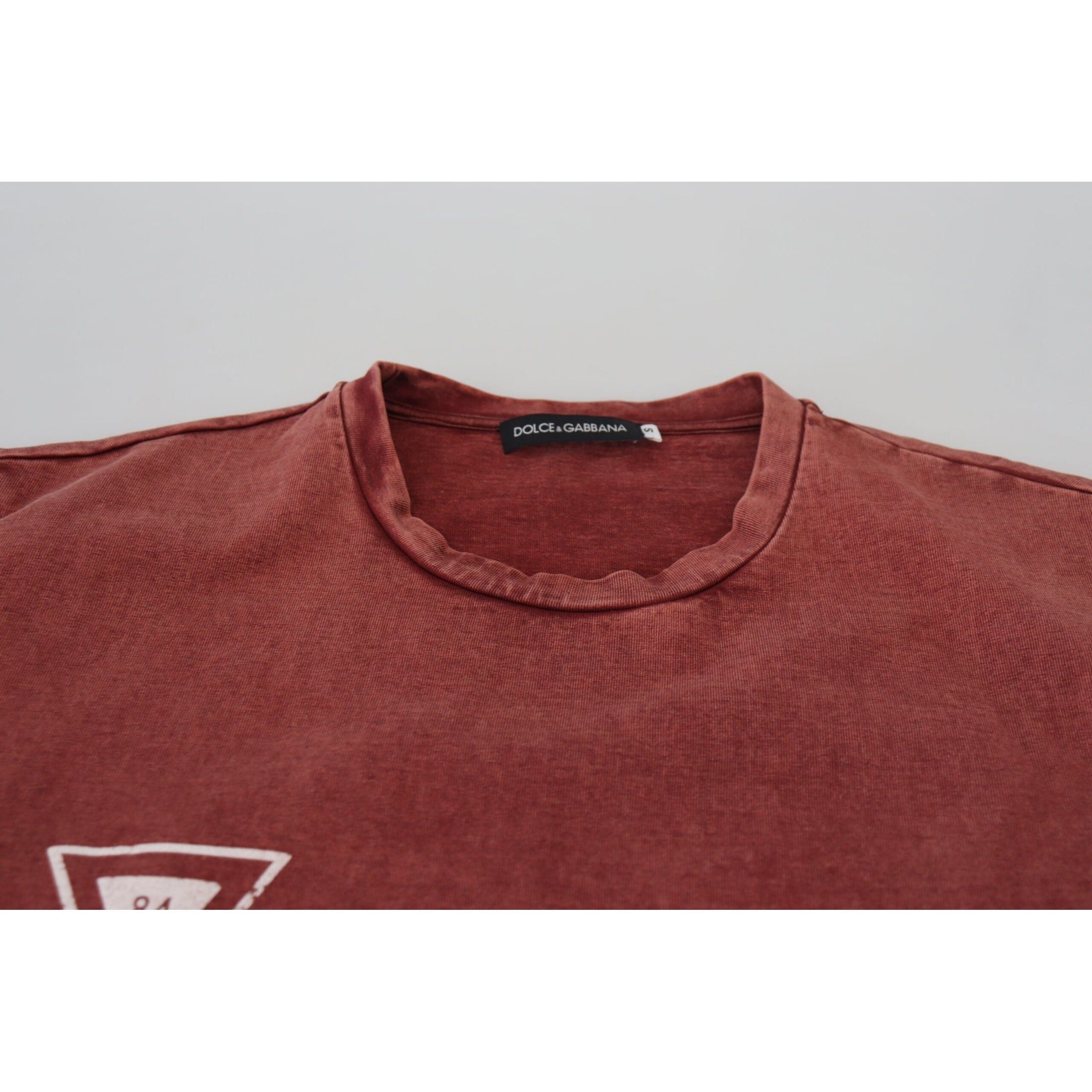 Elegant Maroon Printed Cotton Tee