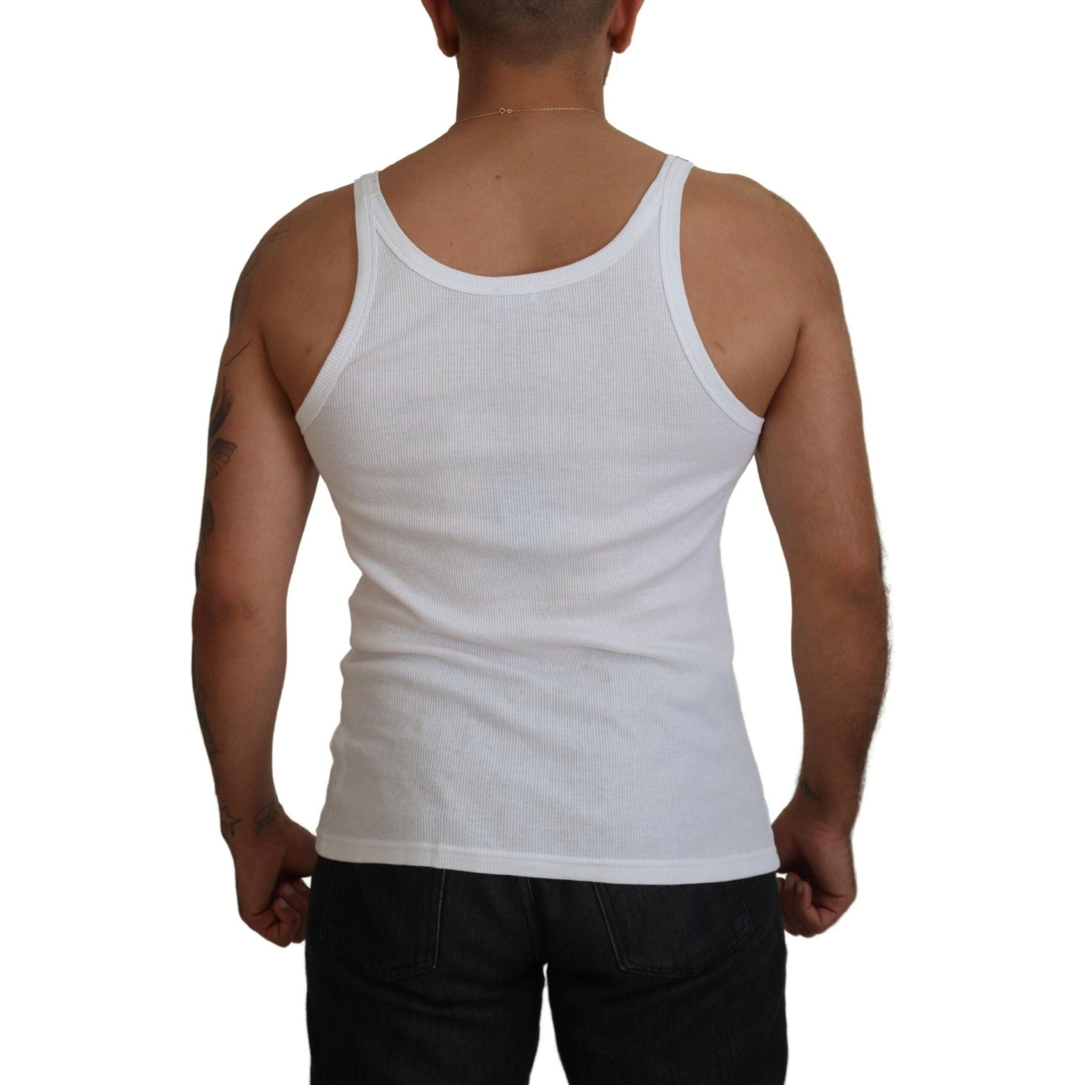 Elegant White Sleeveless Tank T-Shirt