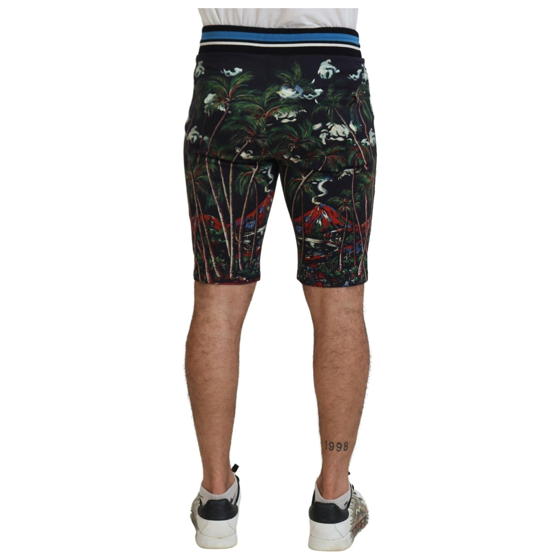 Volcano Print Casual Knee-Length Shorts