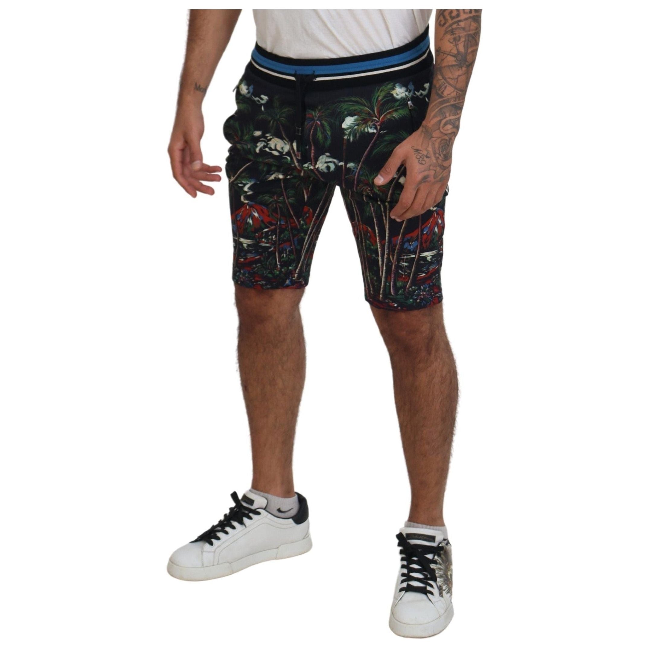 Volcano Print Casual Knee-Length Shorts