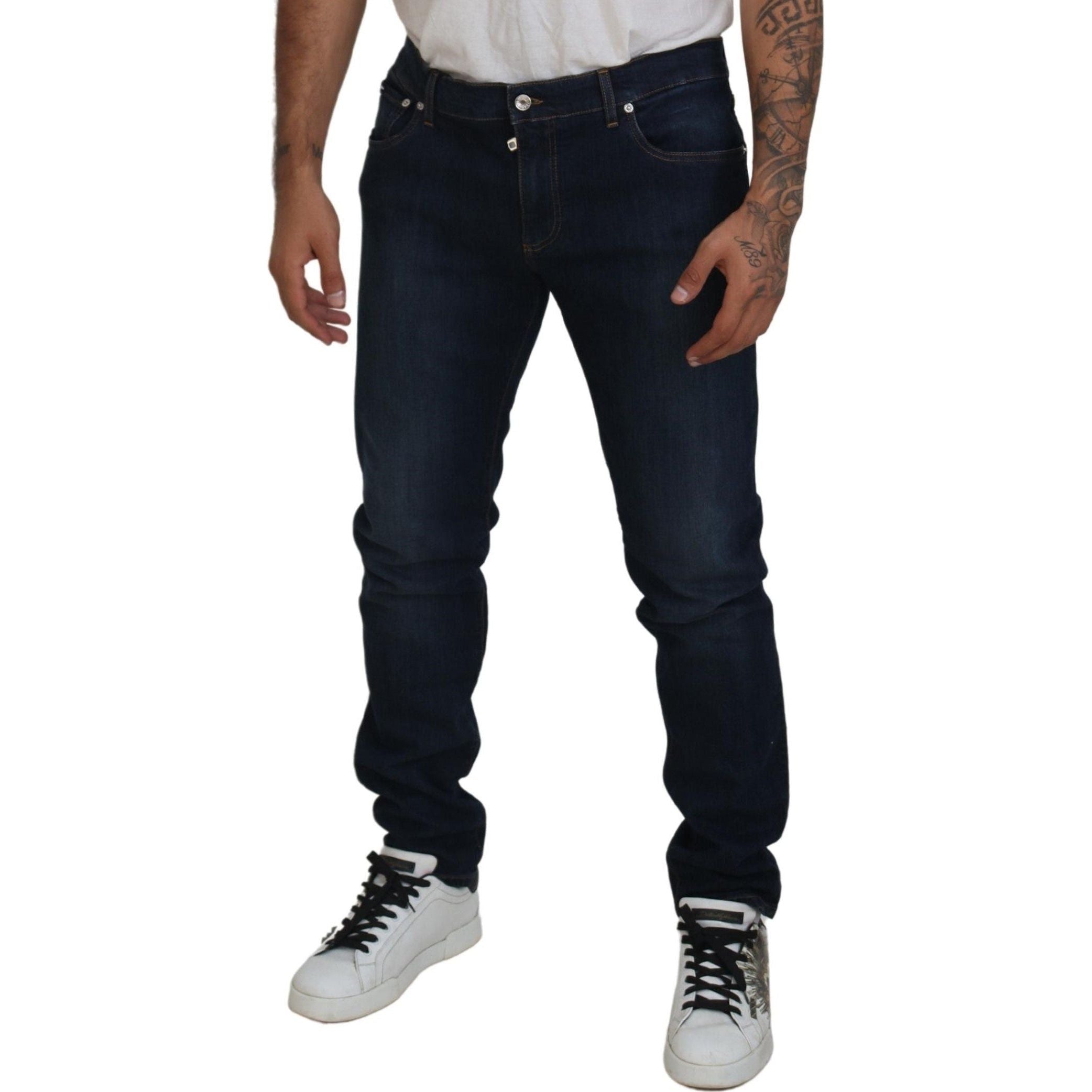 Sleek Skinny Jeans in Dark Blue