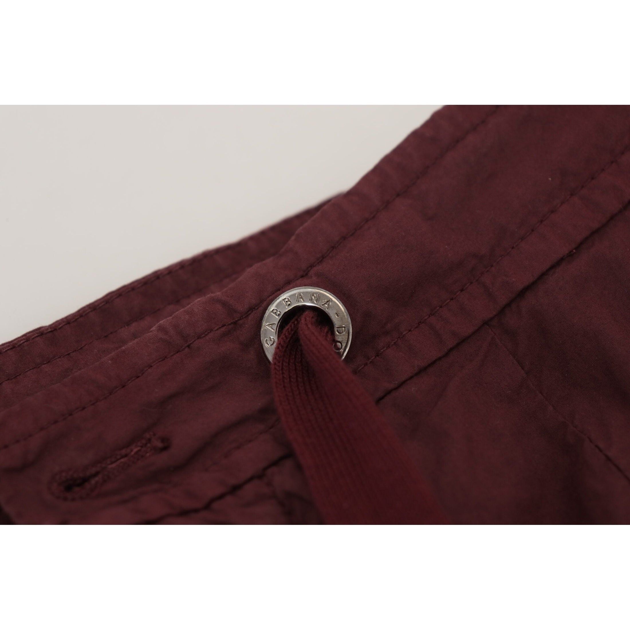 Elegant Burgundy Cotton Jogger Pants