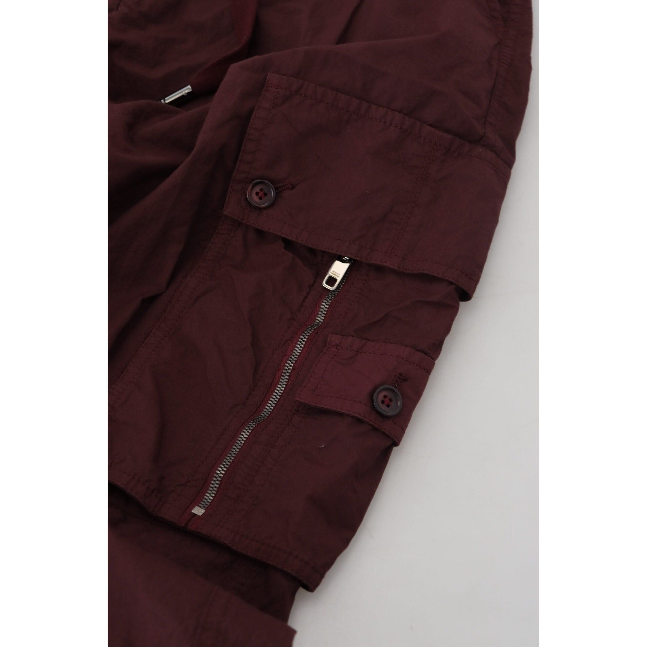 Elegant Burgundy Cotton Jogger Pants