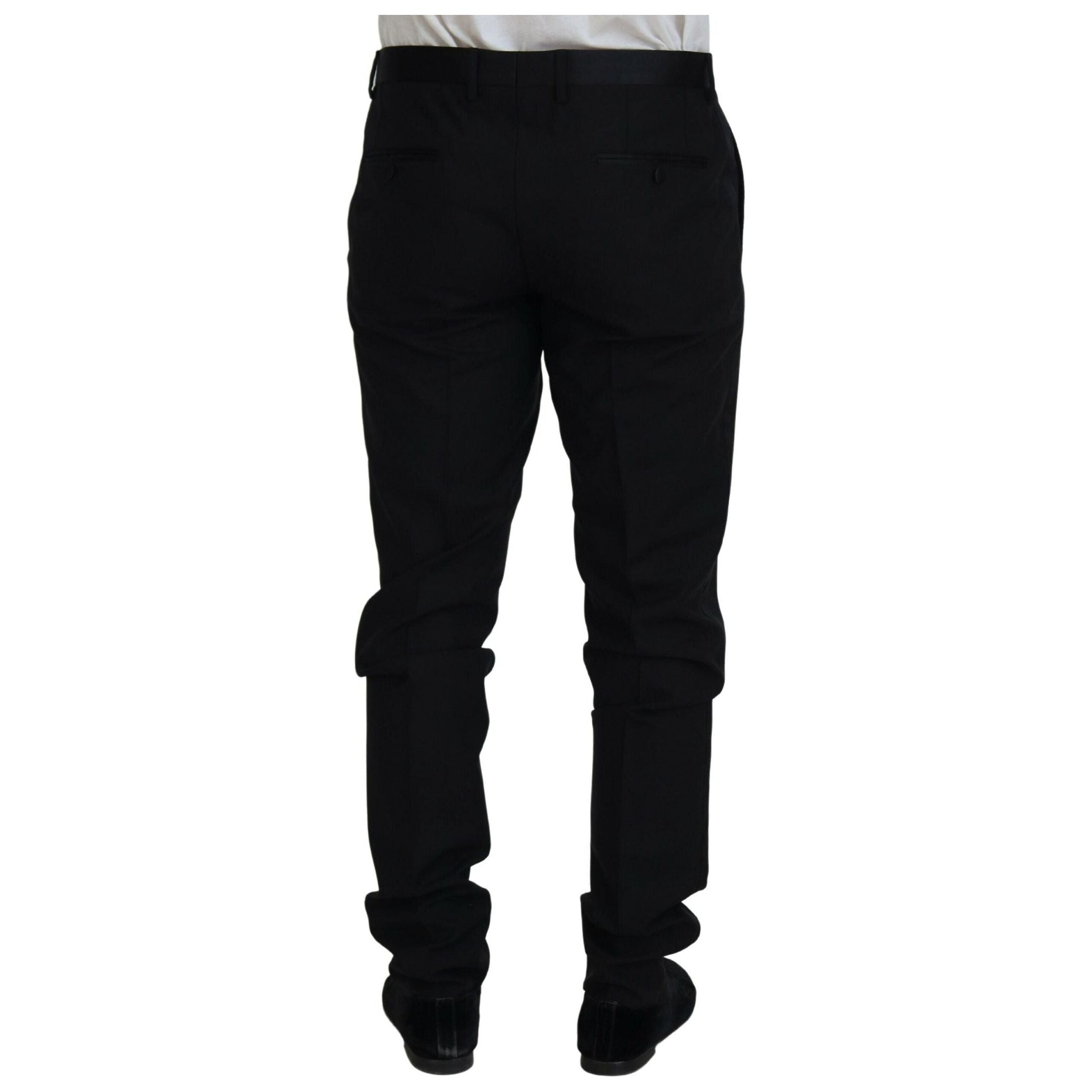 Elegant Black Dress Pants from Virgin Wool Blend