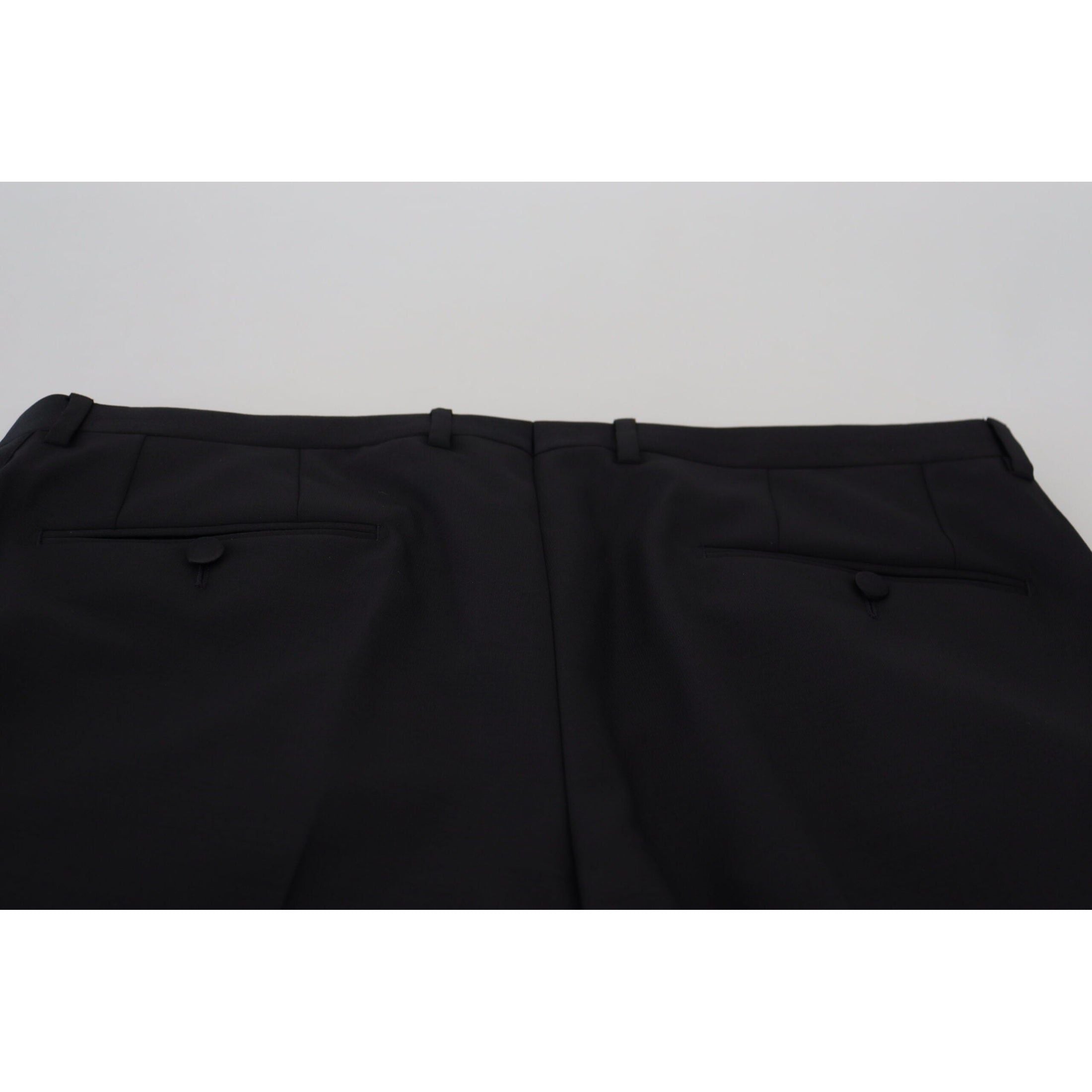 Elegant Black Dress Pants from Virgin Wool Blend