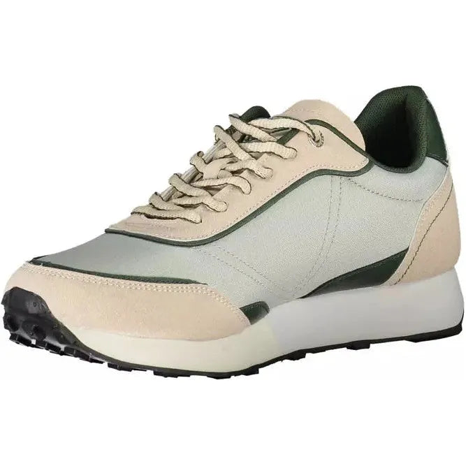 Beige ECO Leather Sneakers with Contrasting Details