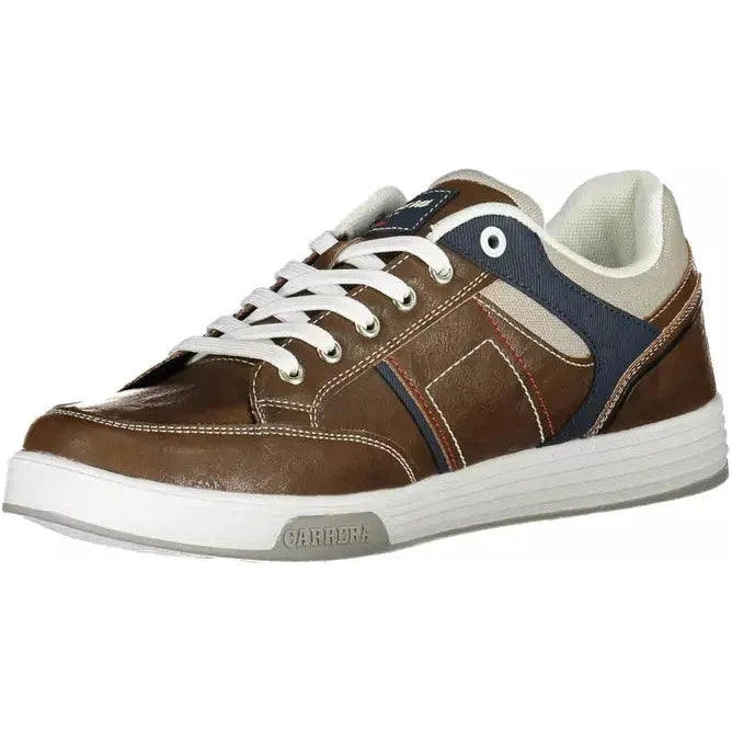 Eclectic Brown Carrera Sneakers with Contrasting Accents