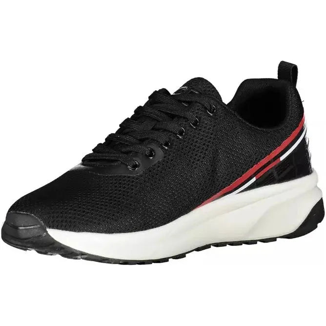 Sleek Black Sports Sneakers with Striking Contrasts