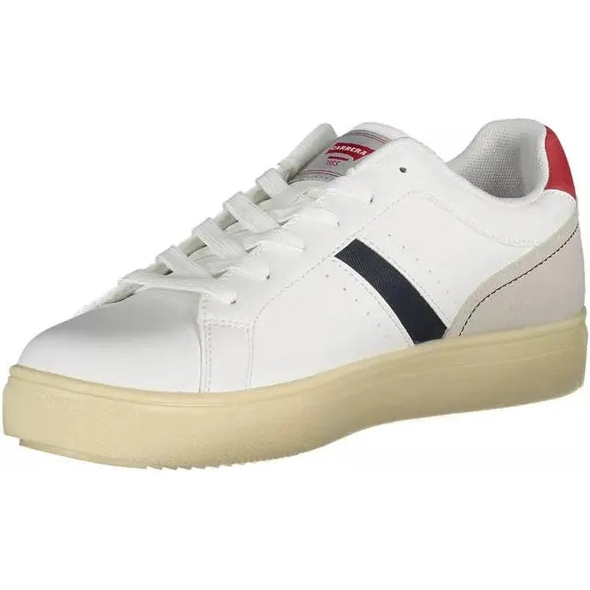 Sleek White Lace-Up Sports Sneakers