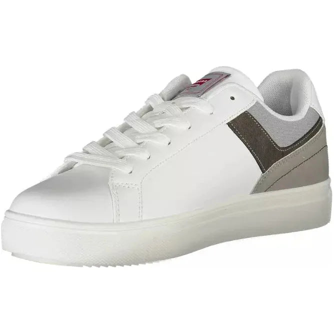 Sleek White Sneakers with Bold Contrasts