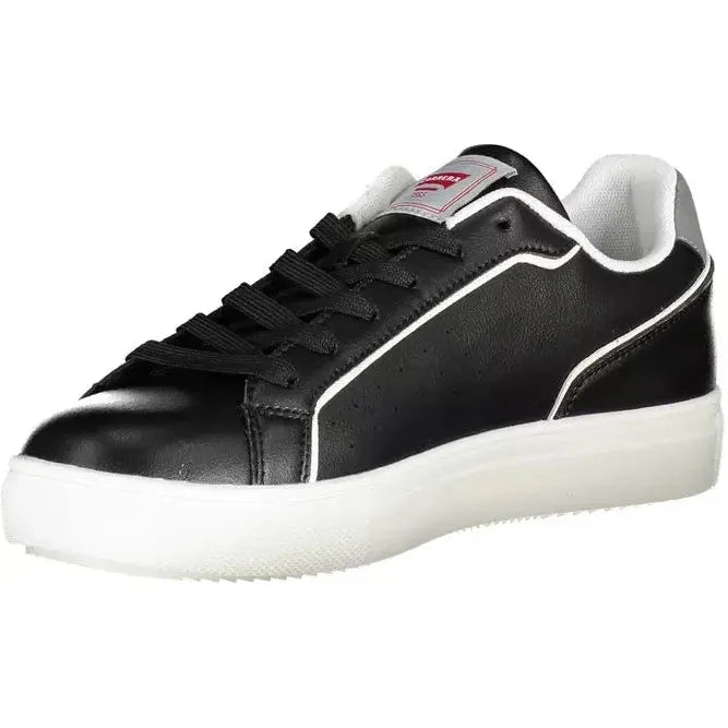 Sleek Black Sports Sneakers with Contrasting Accents