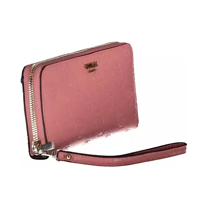 Chic Pink Wallet with Contrasting Details