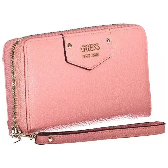 Chic Pink Wallet with Contrasting Details