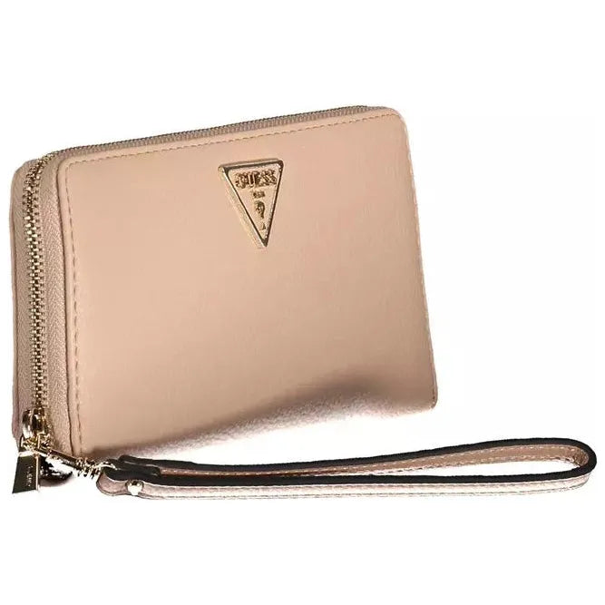 Chic Pink Zip Wallet with Multiple Compartments