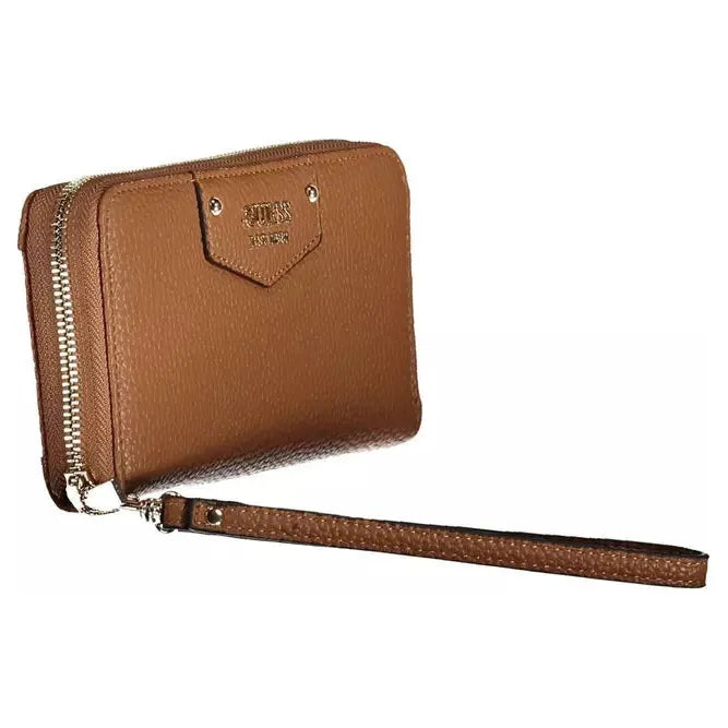 Chic Contrast Detail Brown Wallet