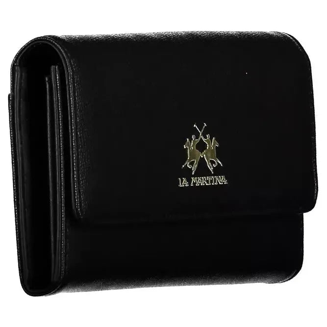 Elegant Black Polyethylene Wallet with Logo