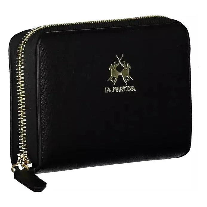 Elegant Black Wallet with Multiple Compartments