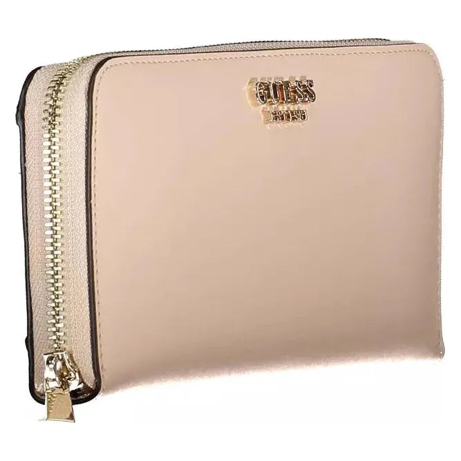 Chic Pink Polyethylene Multi-Compartment Wallet