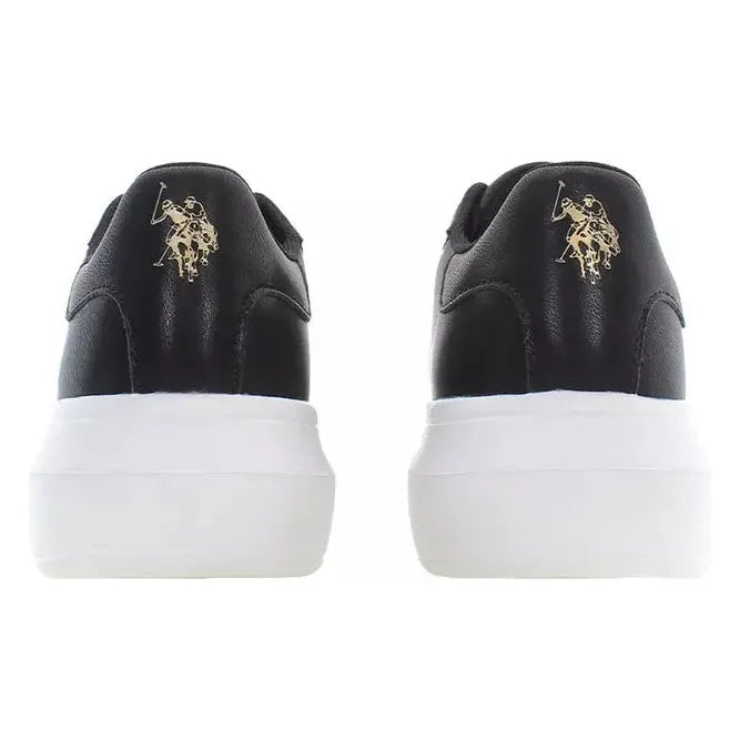 Chic Black Lace-Up Sneakers with Contrast Detailing