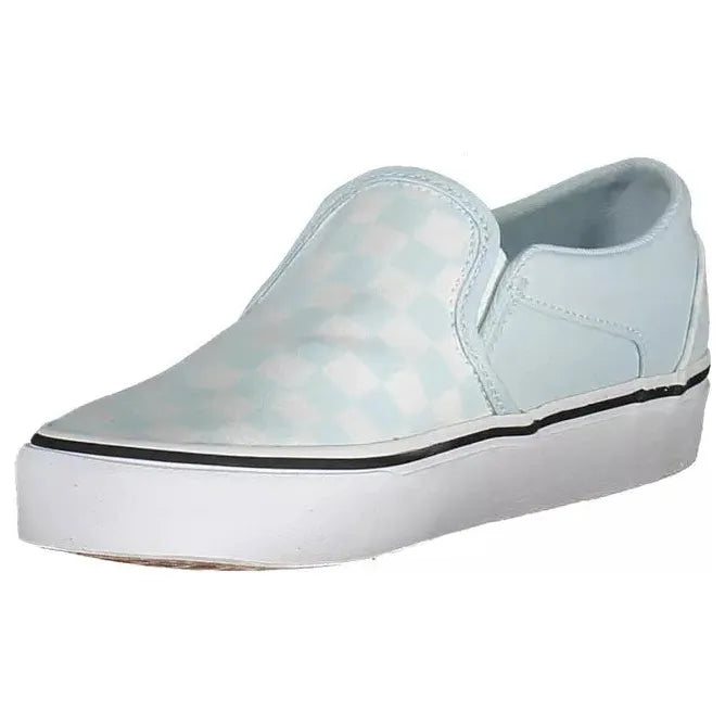 Chic Light Blue Sporty Sneakers with Logo Accent