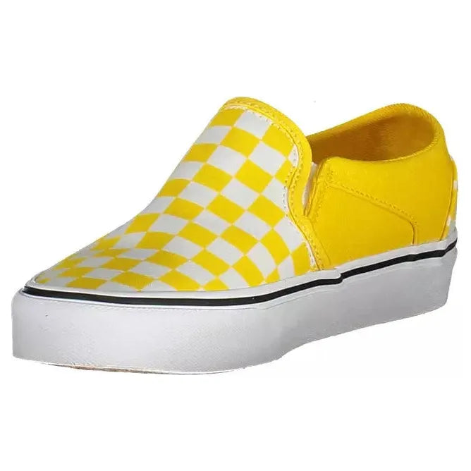 Vibrant Yellow Elastic Sports Sneakers