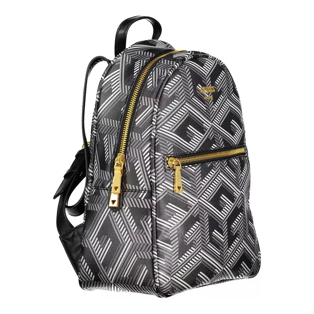 Elegant Black Polyethylene Backpack