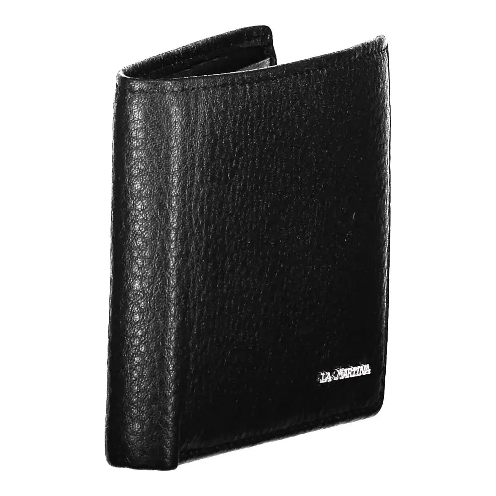 Sophisticated Black Leather Dual Compartment Wallet