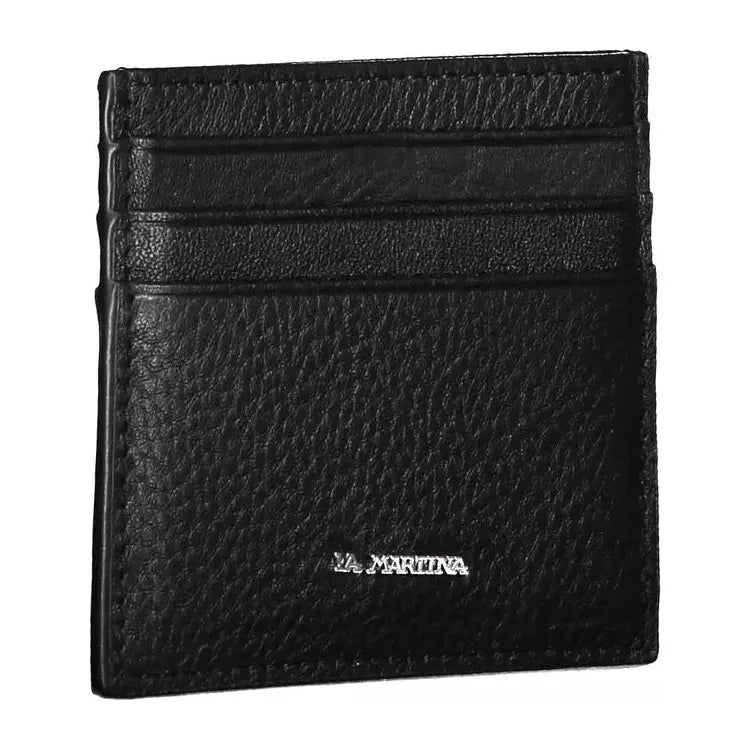 Sleek Black Leather Card Holder