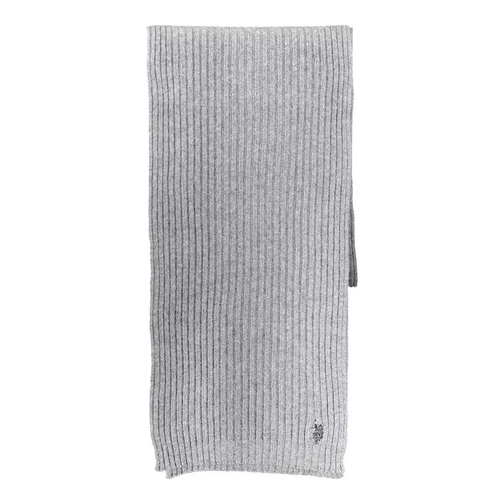 Elegant Gray Wool-Cashmere Blend Scarf