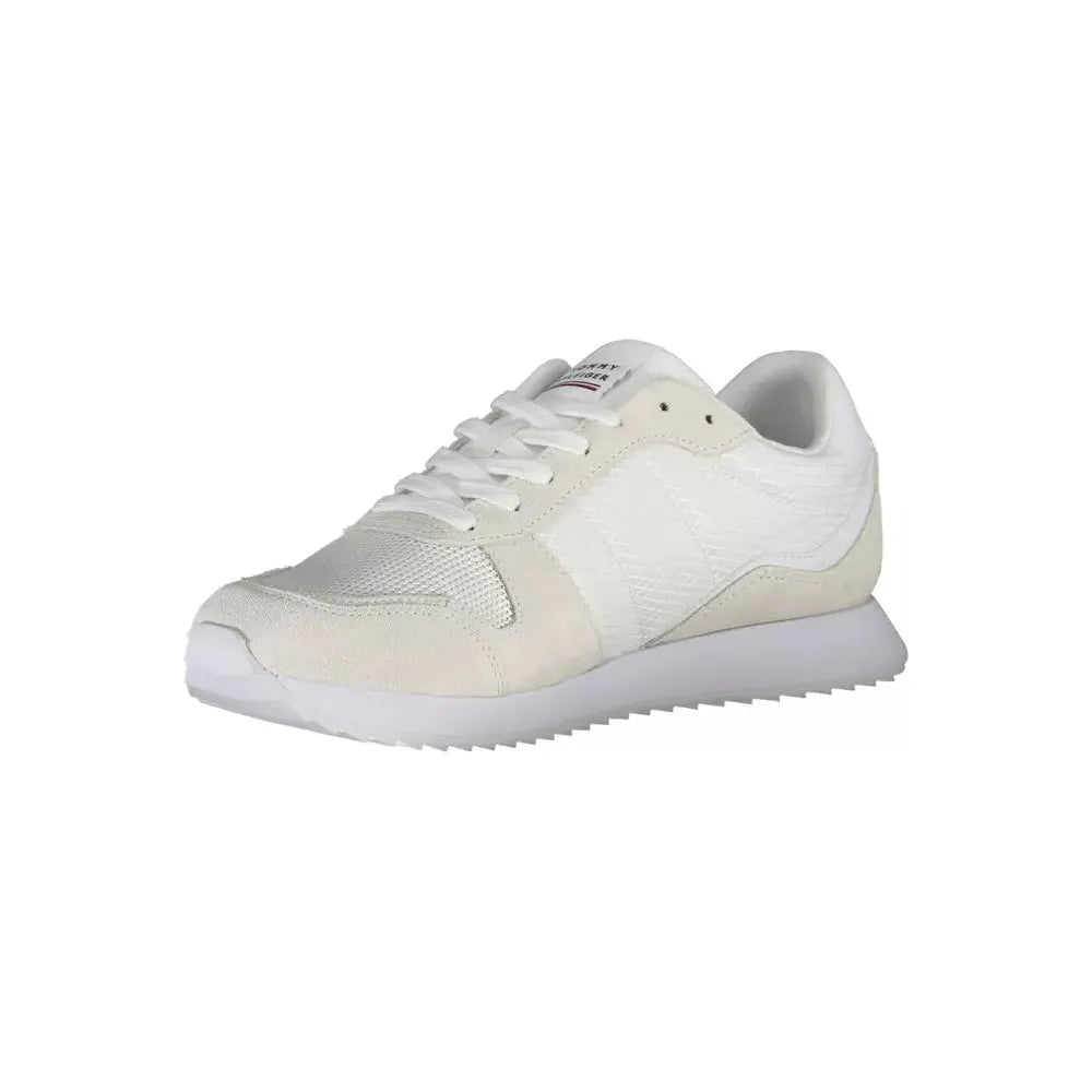 Eco-Conscious White Sneakers With Logo Accent