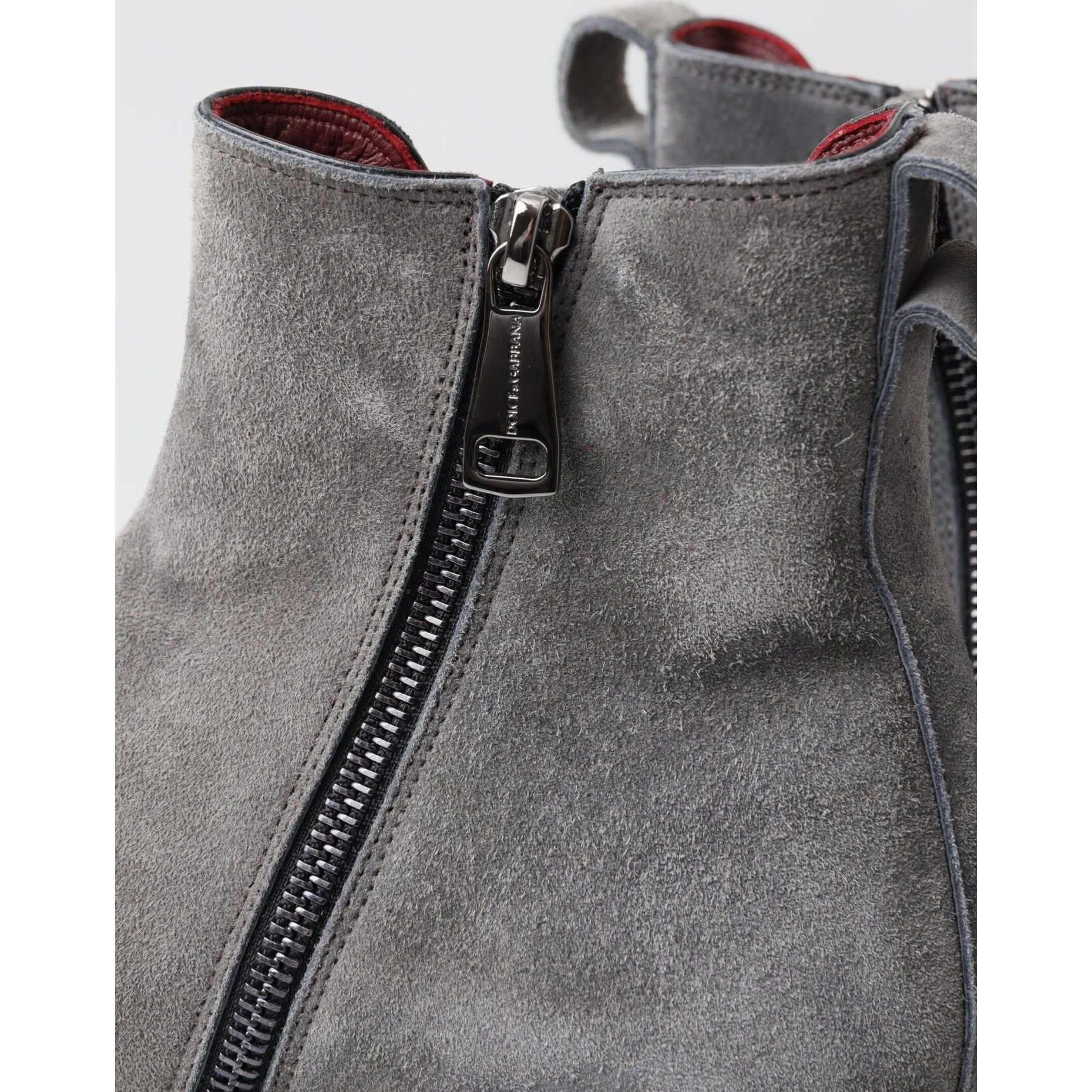 Elegant Gray Chelsea Leather Boots