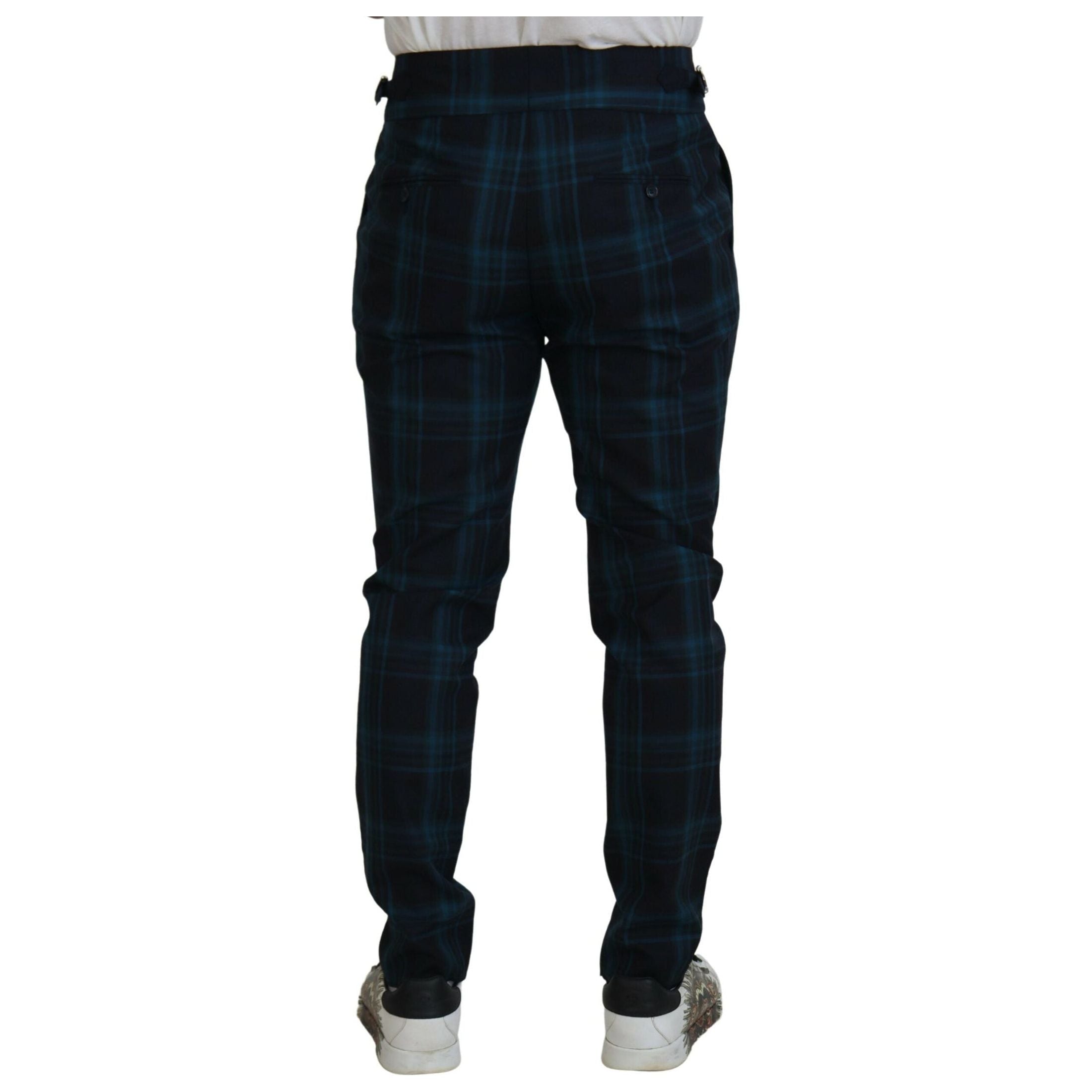 Elegant Plaid Wool Dress Pants