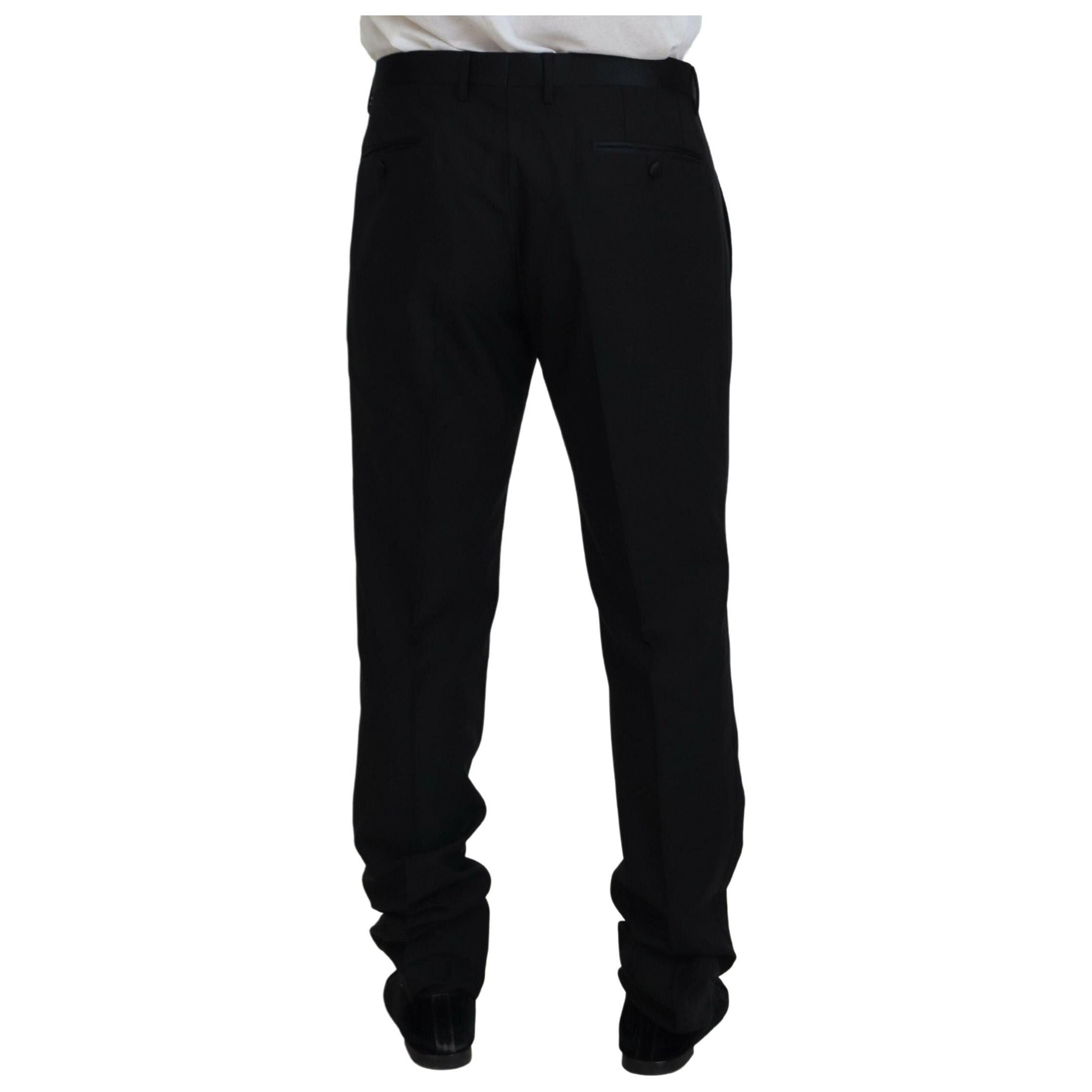 Elegant Slim Fit Black Dress Trousers