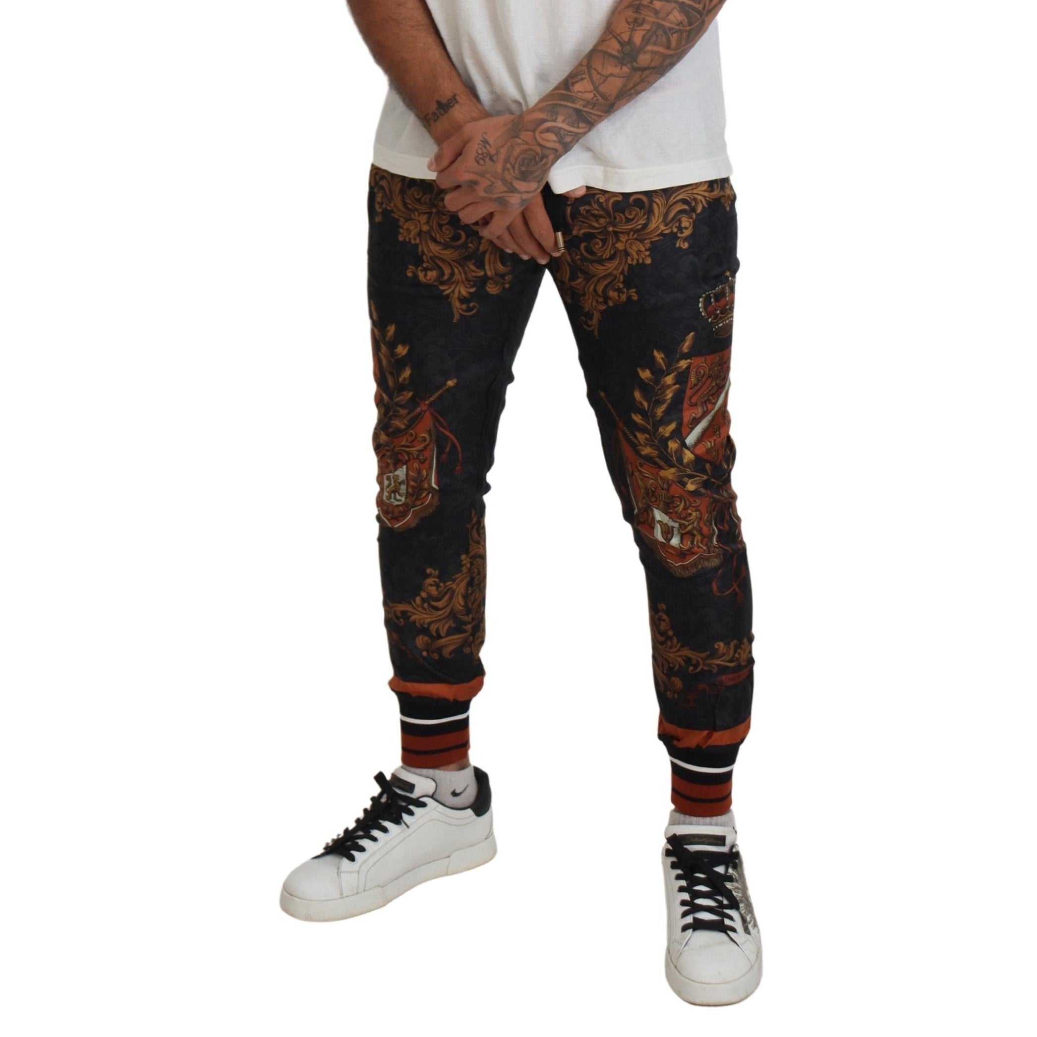 Baroque Crown Silk Sweatpants