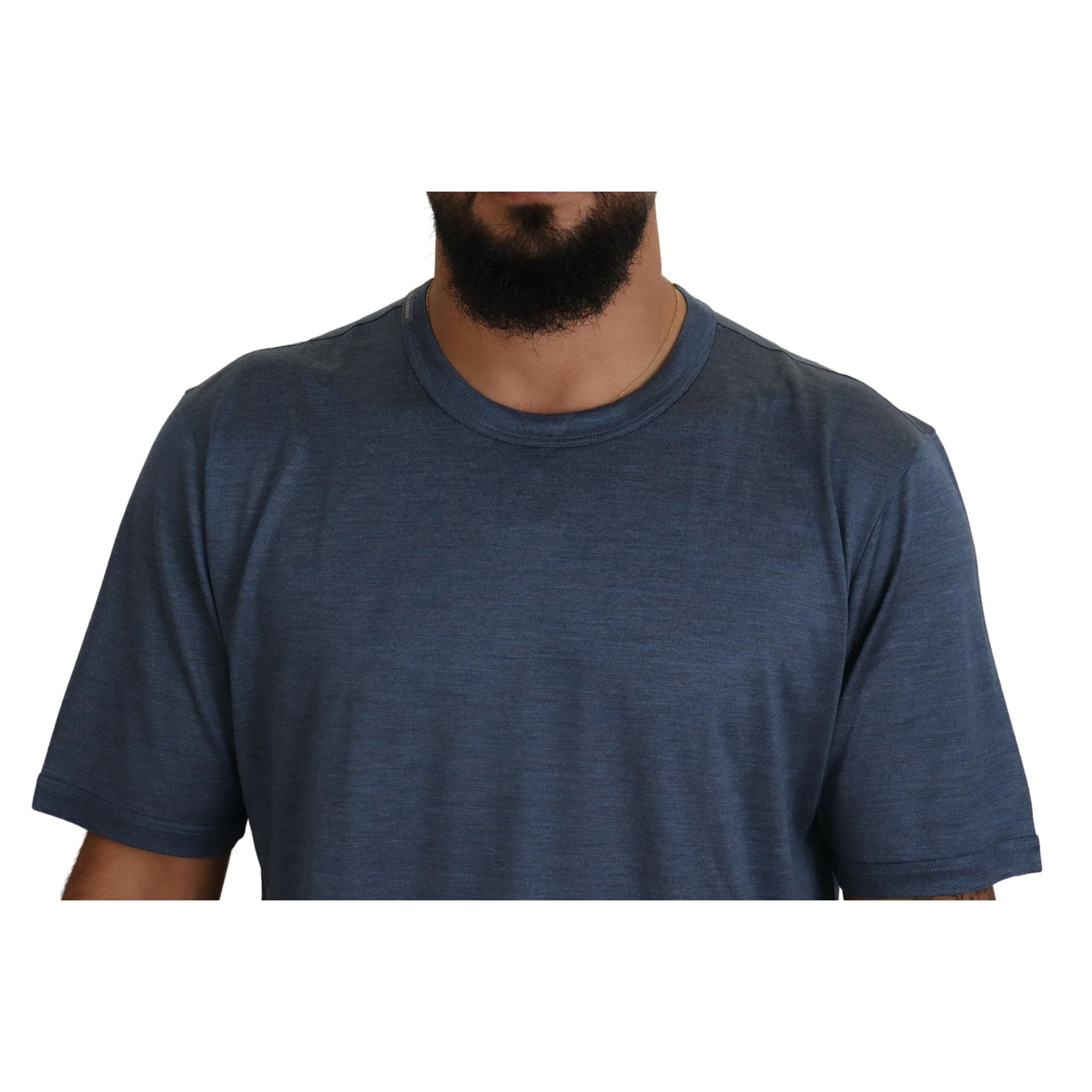 Silken Blue Crewneck Tee – A Touch of Elegance