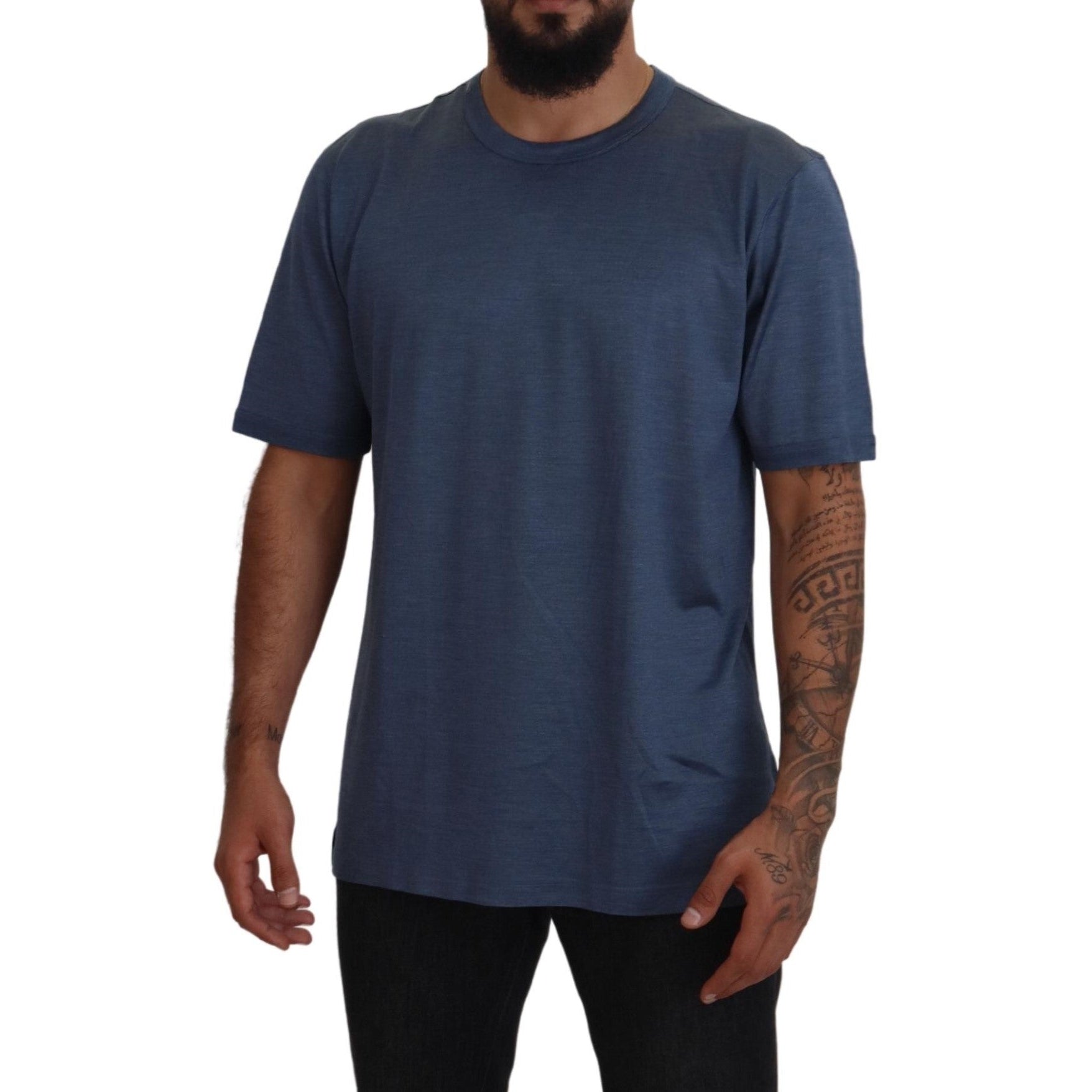 Silken Blue Crewneck Tee – A Touch of Elegance