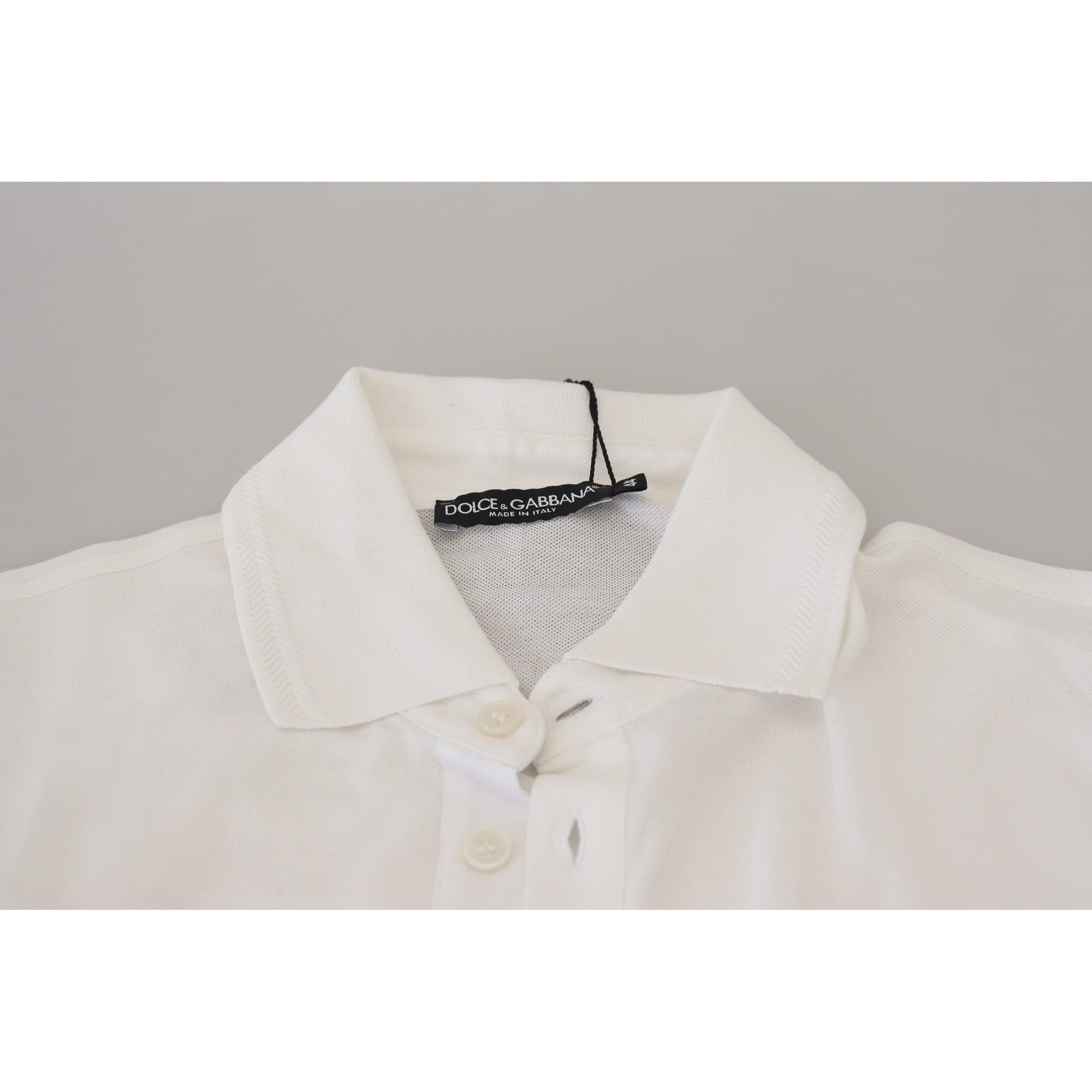 Elegant White Cotton Blend Polo