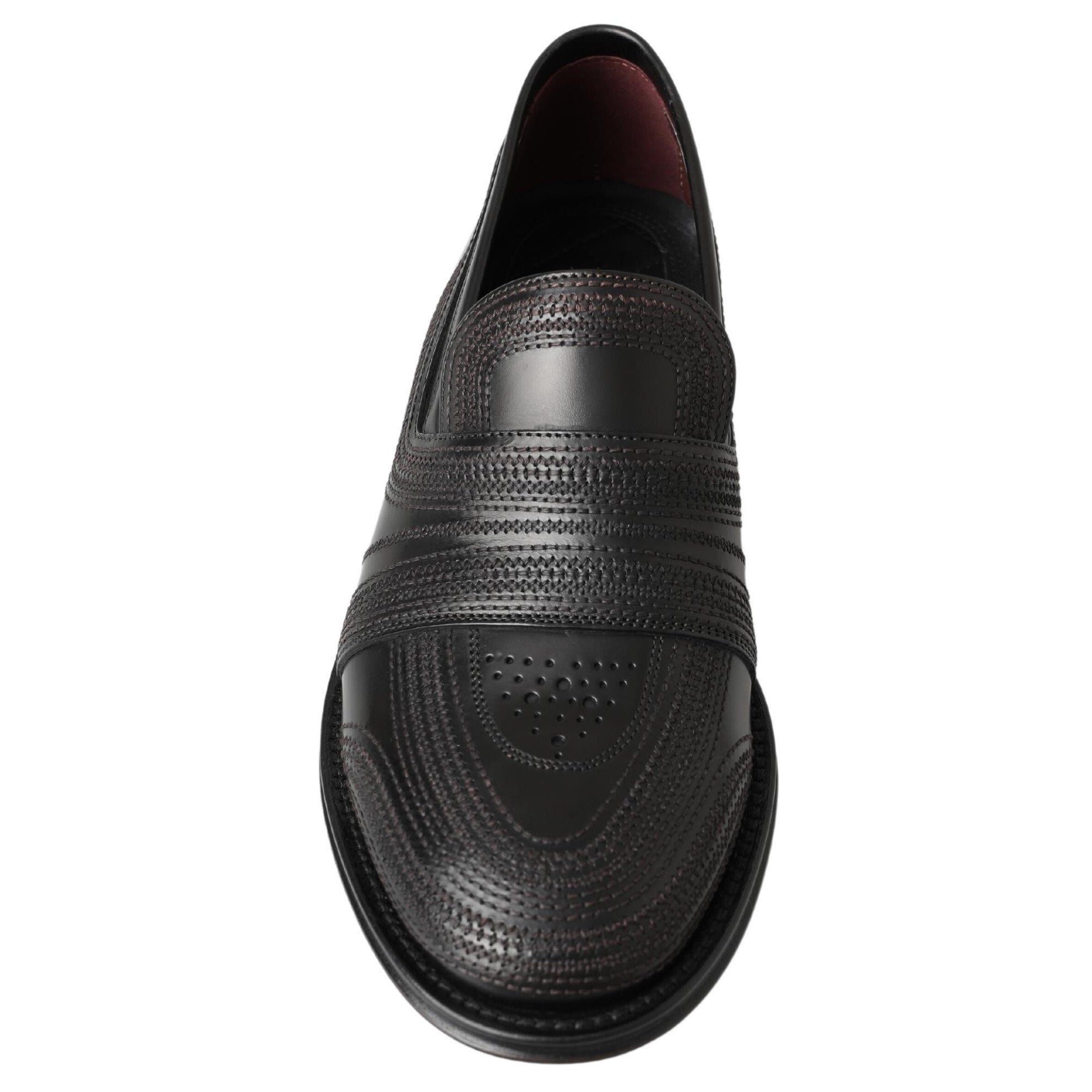 Elegant Black Leather Slipper Loafers