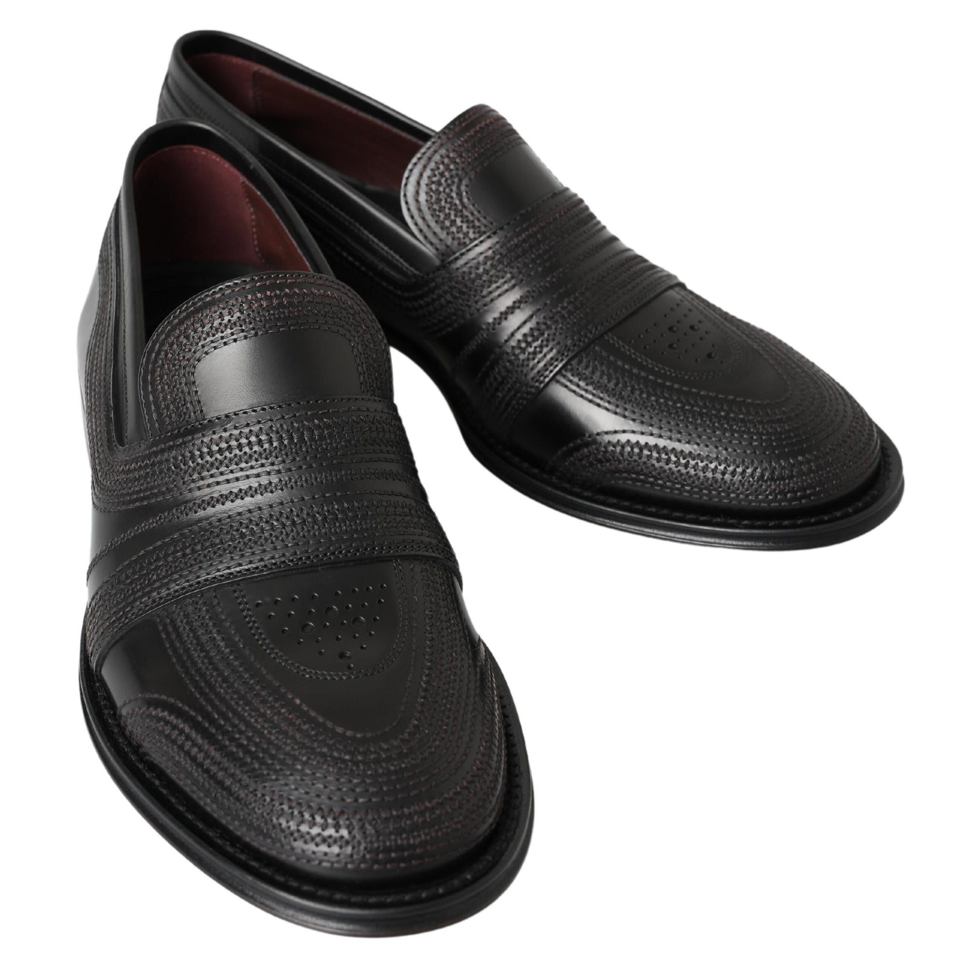 Elegant Black Leather Slipper Loafers