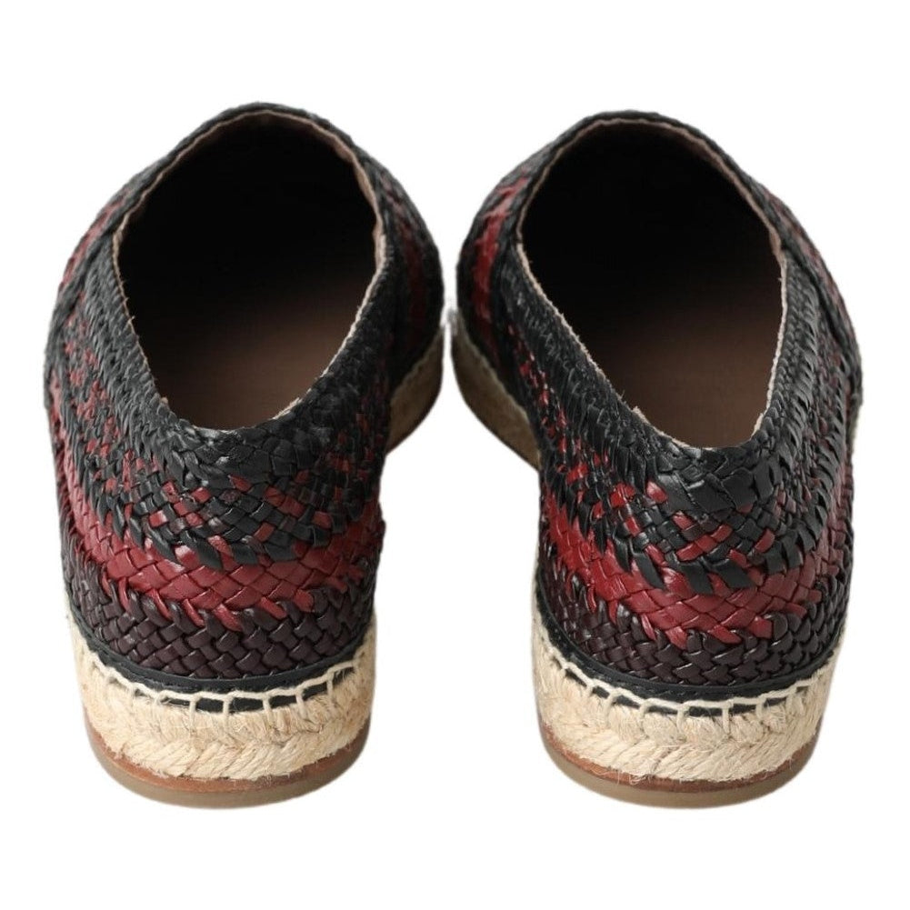 Elegant Woven Leather Espadrilles